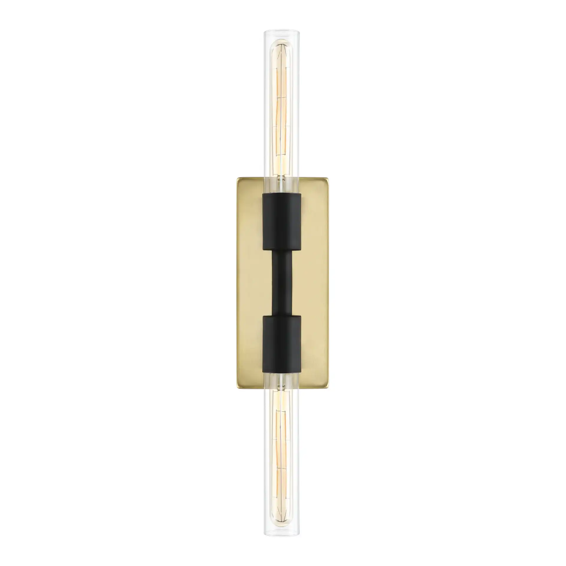 Nyx Two-Light Wall Sconce in Brass / Black, detail view