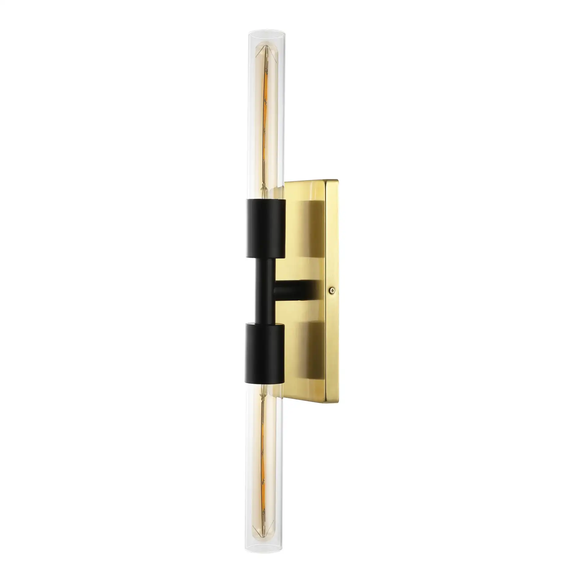 Nyx Two-Light Wall Sconce in Brass / Black, detail view