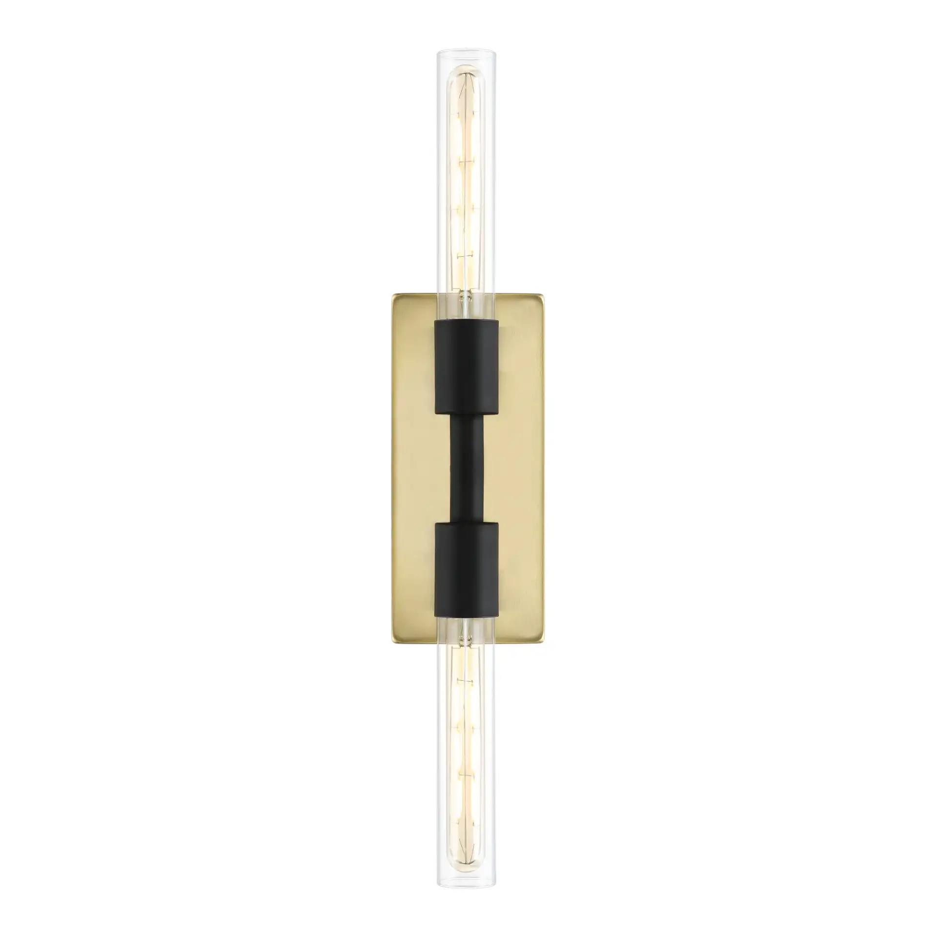 Nyx Two-Light Wall Sconce in Brass / Black