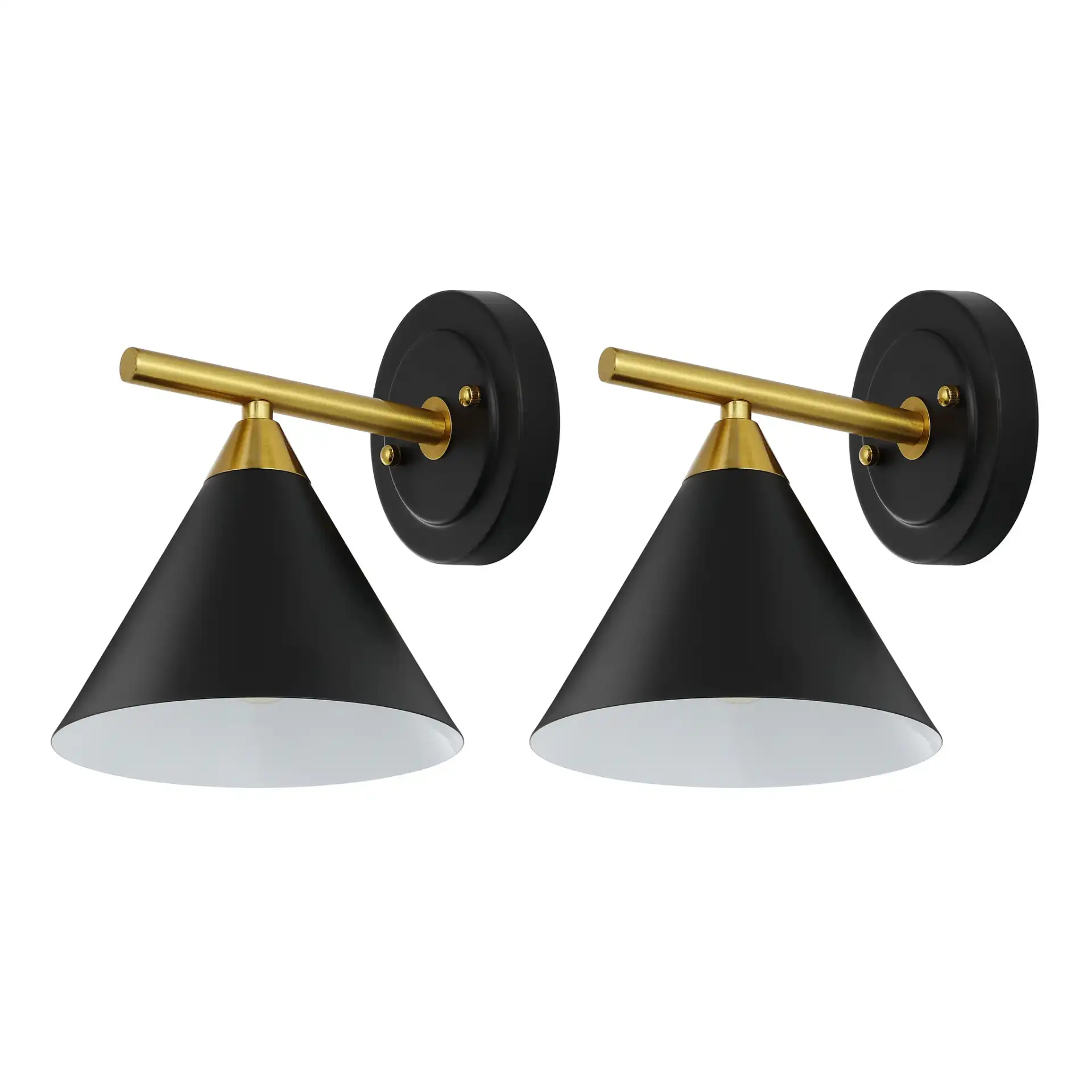 Wyanet Wall Sconce (Set Of 2) in Black / Brass, detail view