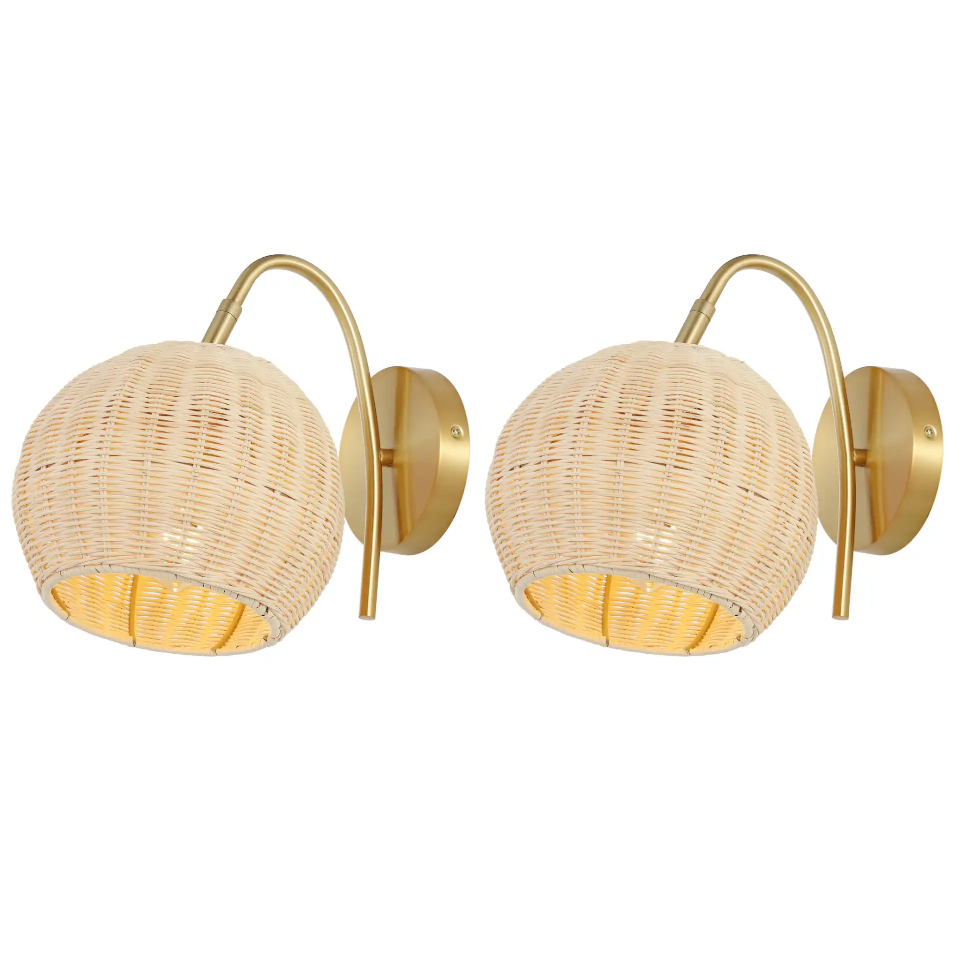 Nahum Wall Sconce (Set Of 2) in Natural / Brass