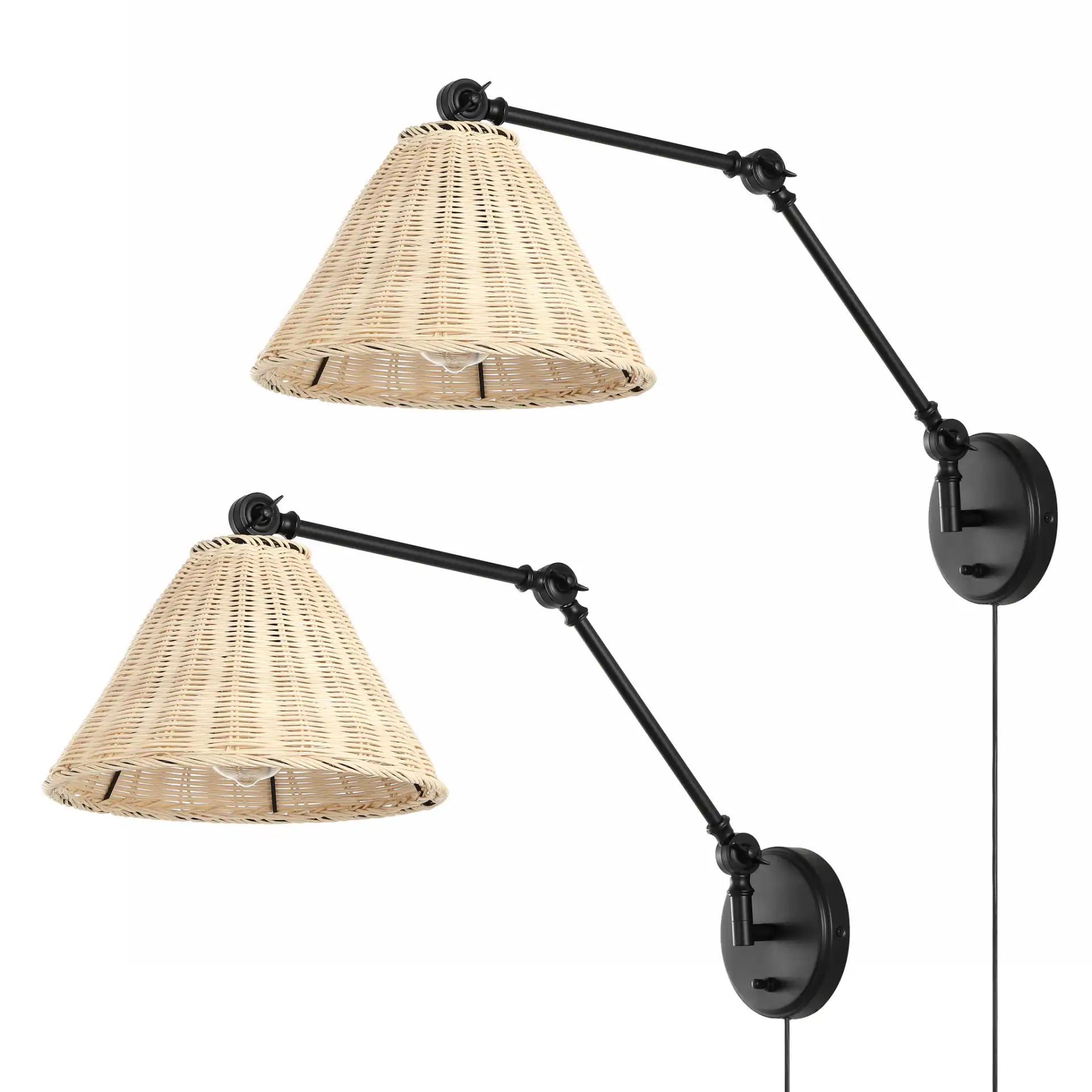 Solado Wall Sconce (Set of 2) in Natural / Black, detail view