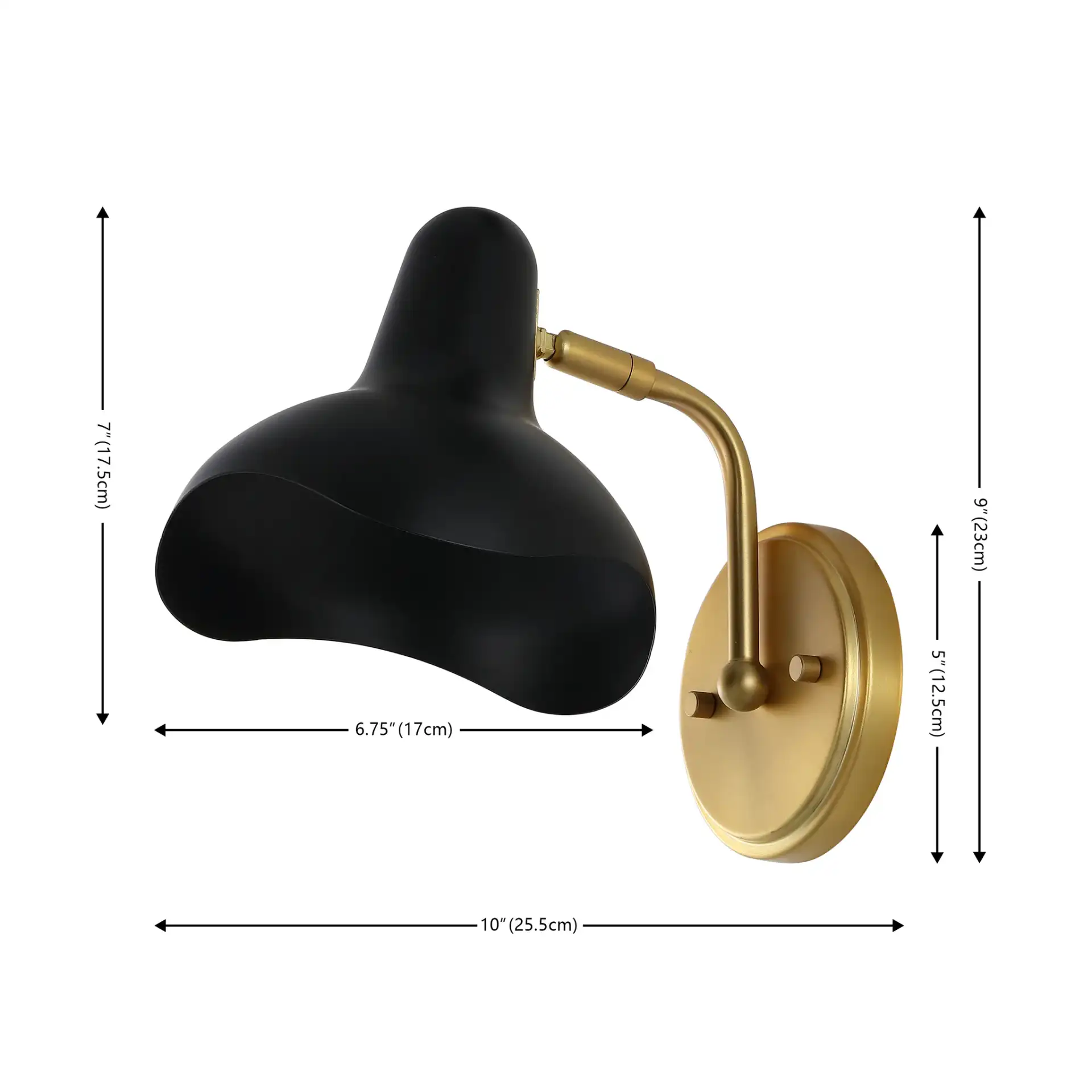 Norrix Wall Sconce (Set Of 2) in Black / Brass, detail view