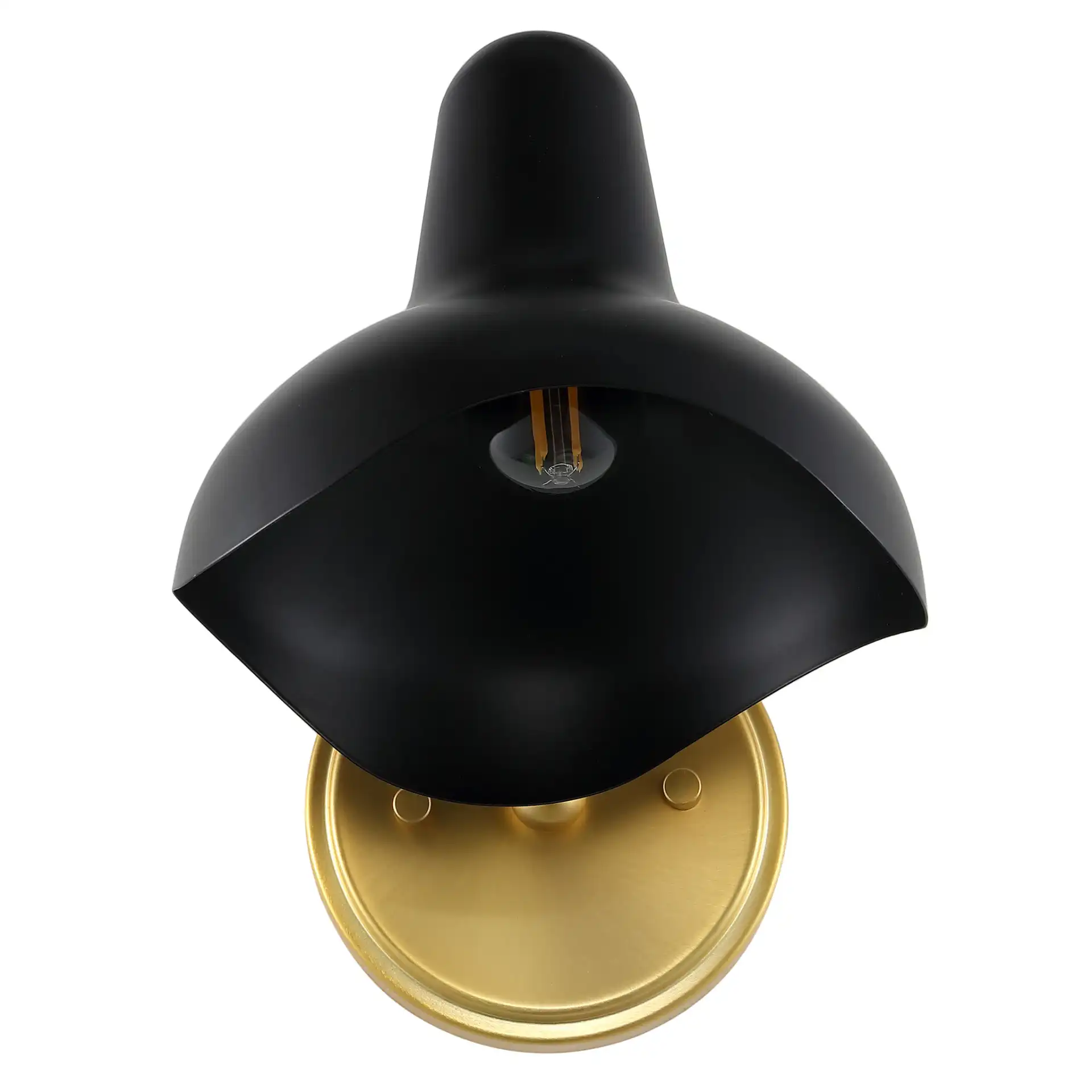 Norrix Wall Sconce (Set Of 2) in Black / Brass, detail view