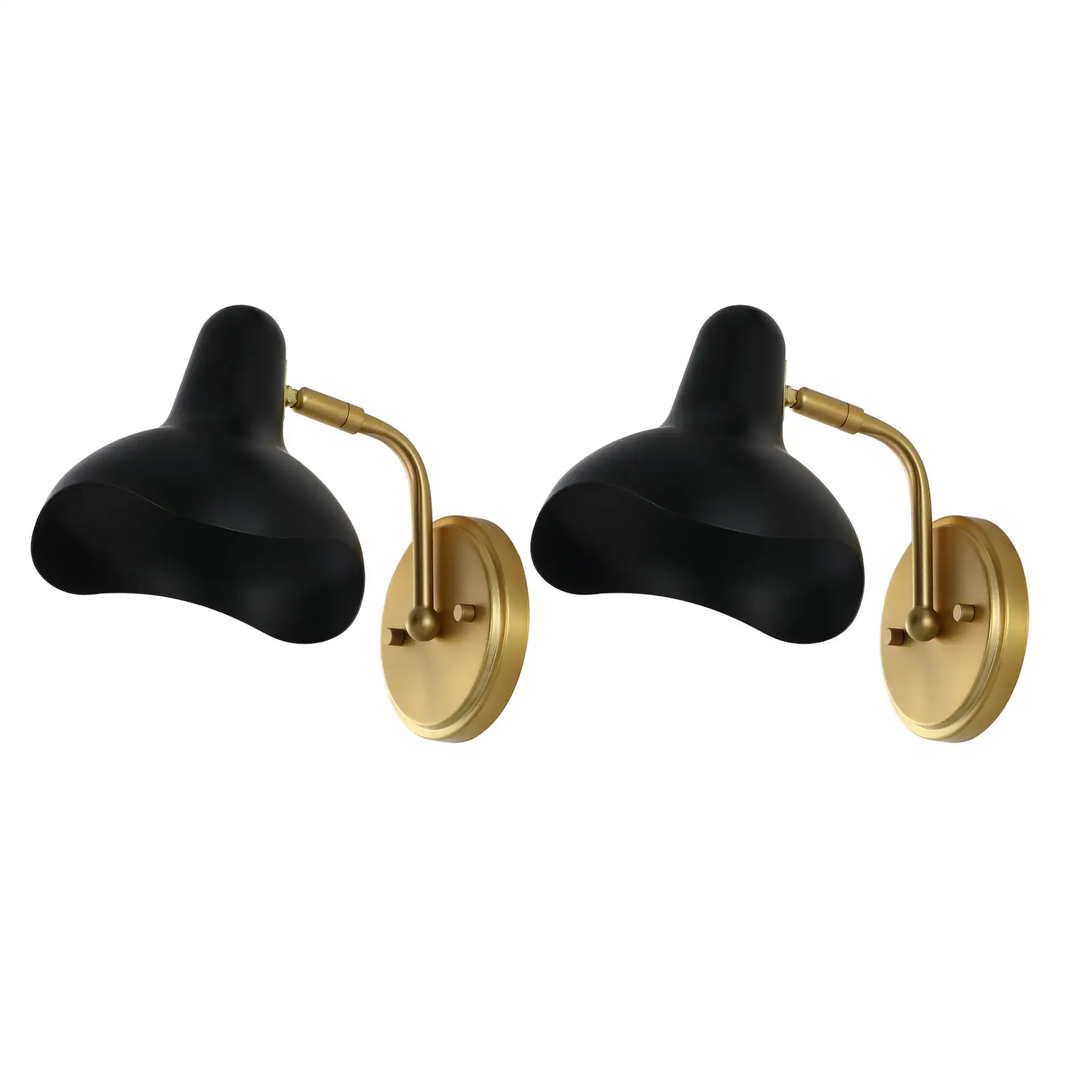 Norrix Wall Sconce (Set Of 2) in Black / Brass, detail view