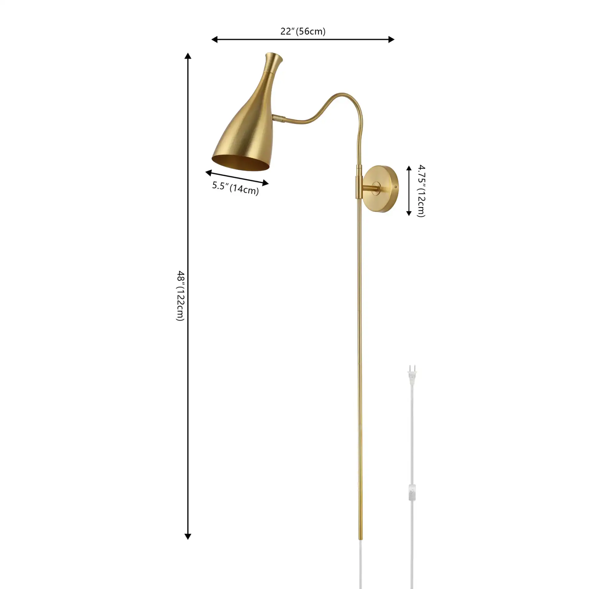 Hellene Wall Sconce in Brass, detail view