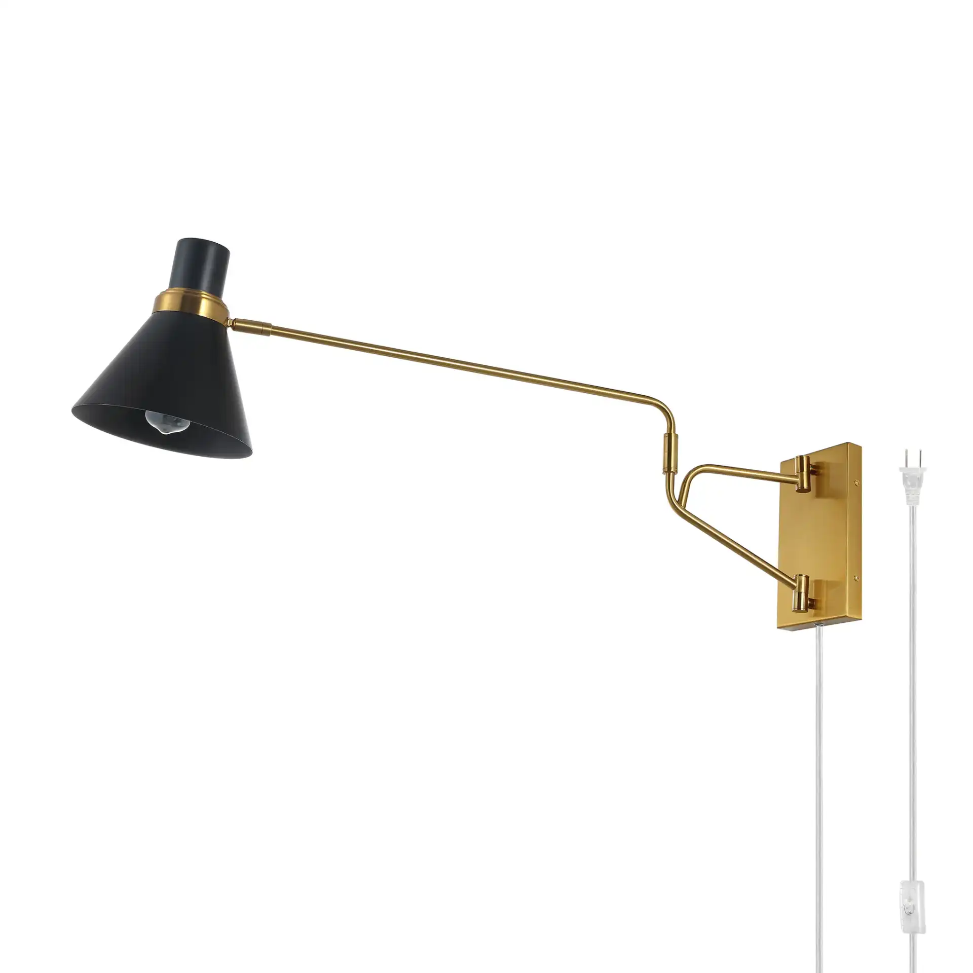 Cleome Wall Sconce in Brass / Black, detail view