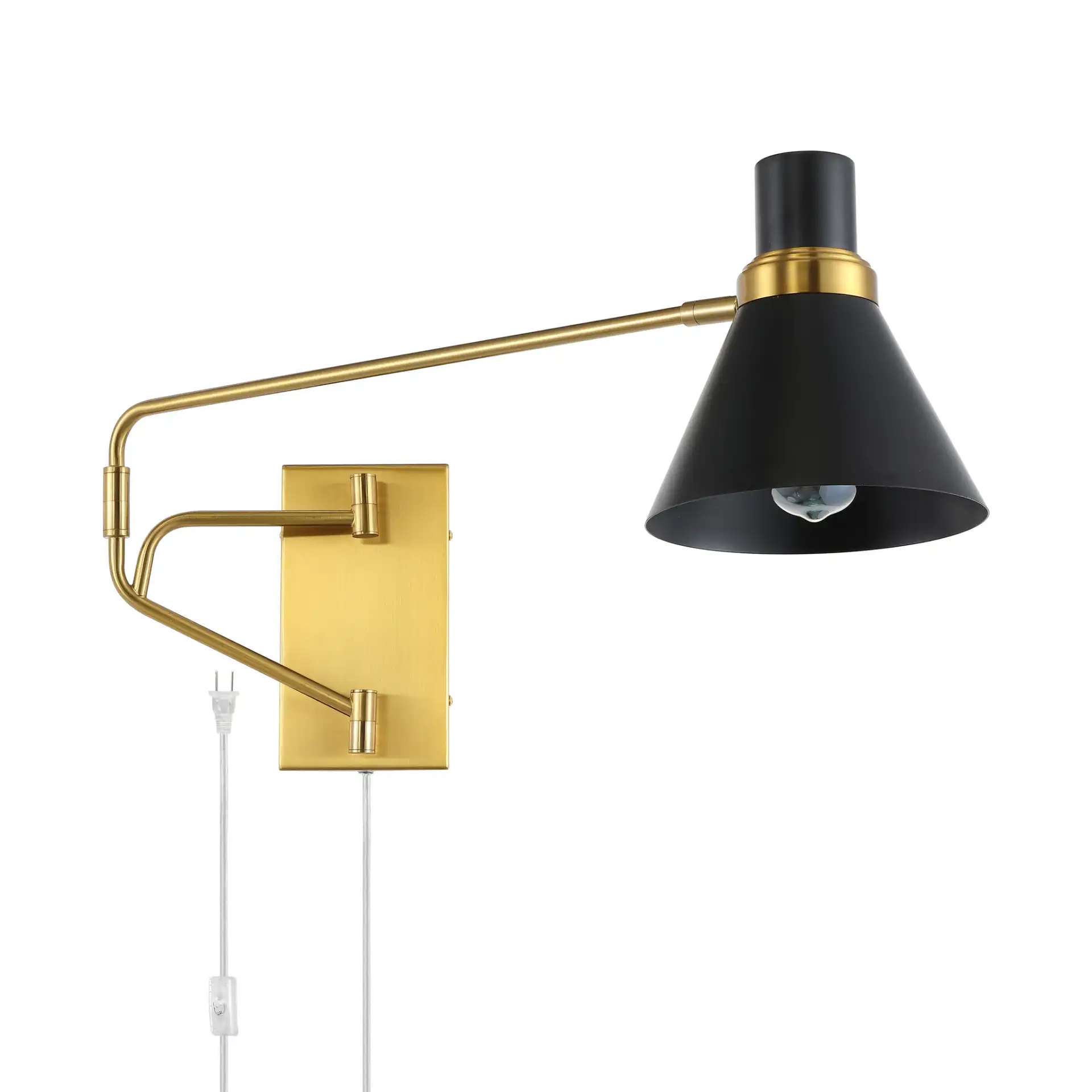 Cleome Wall Sconce in Brass / Black, detail view