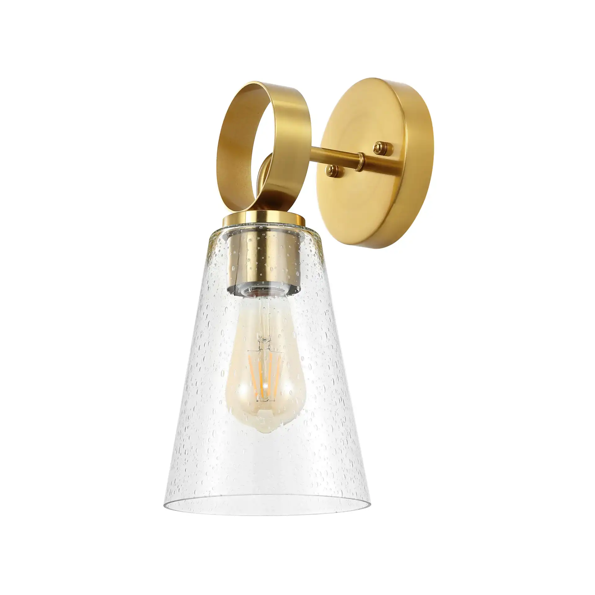 Taelor Wall Sconce (Set Of 2) in Brass / Clear, detail view