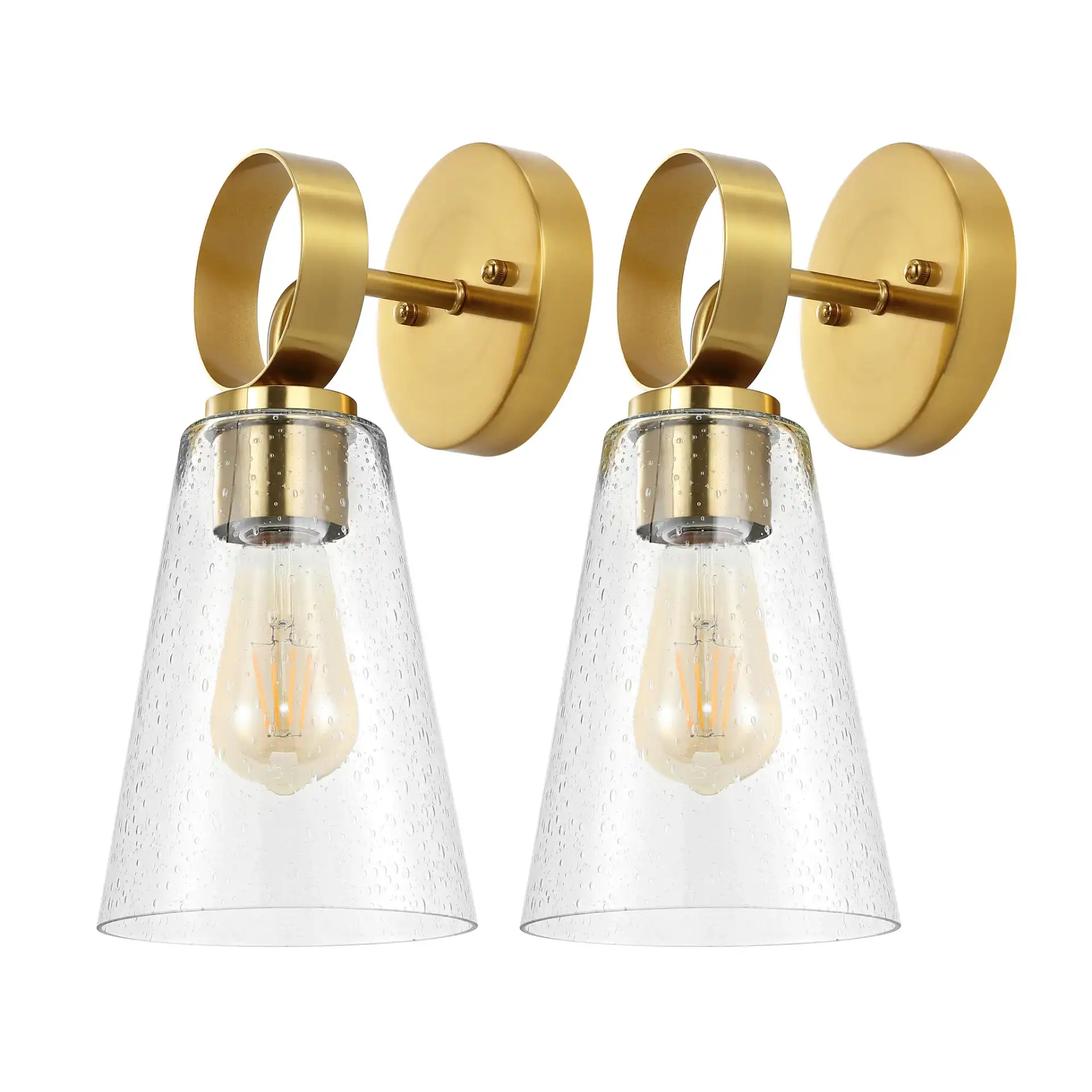 Taelor Wall Sconce (Set Of 2) in Brass / Clear, detail view