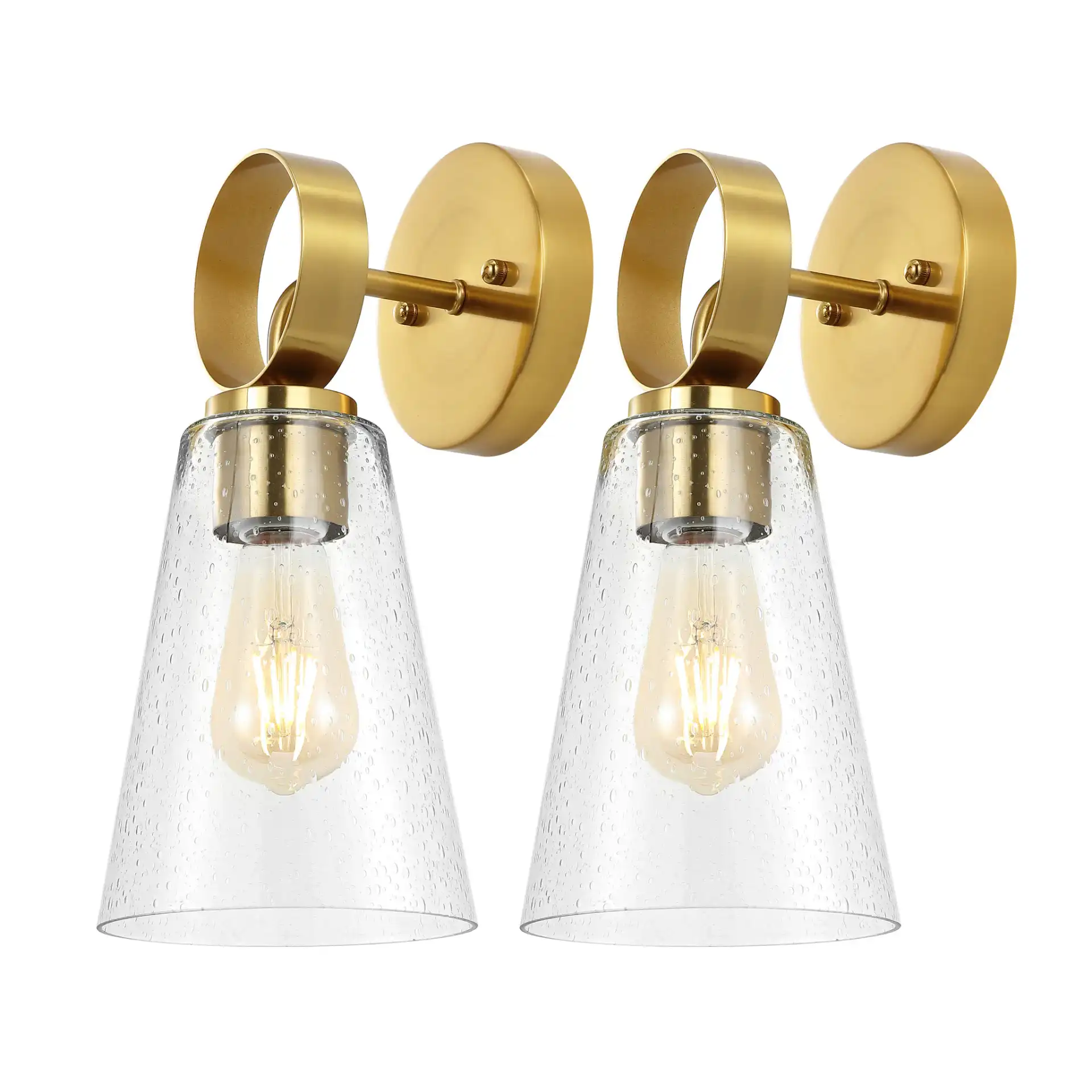 Taelor Wall Sconce (Set Of 2) in Brass / Clear