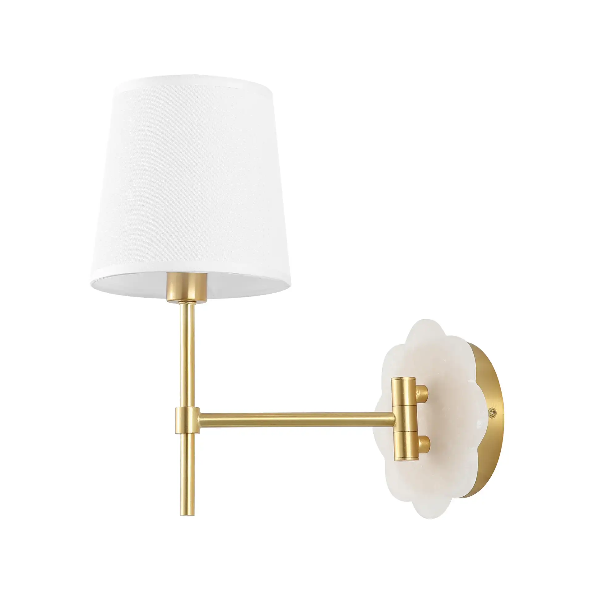 Lyssine Wall Sconce (Set Of 2) in Brass / White, detail view