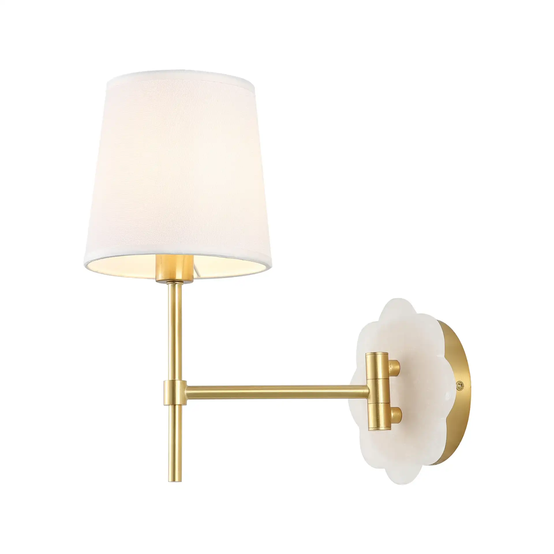 Lyssine Wall Sconce (Set Of 2) in Brass / White