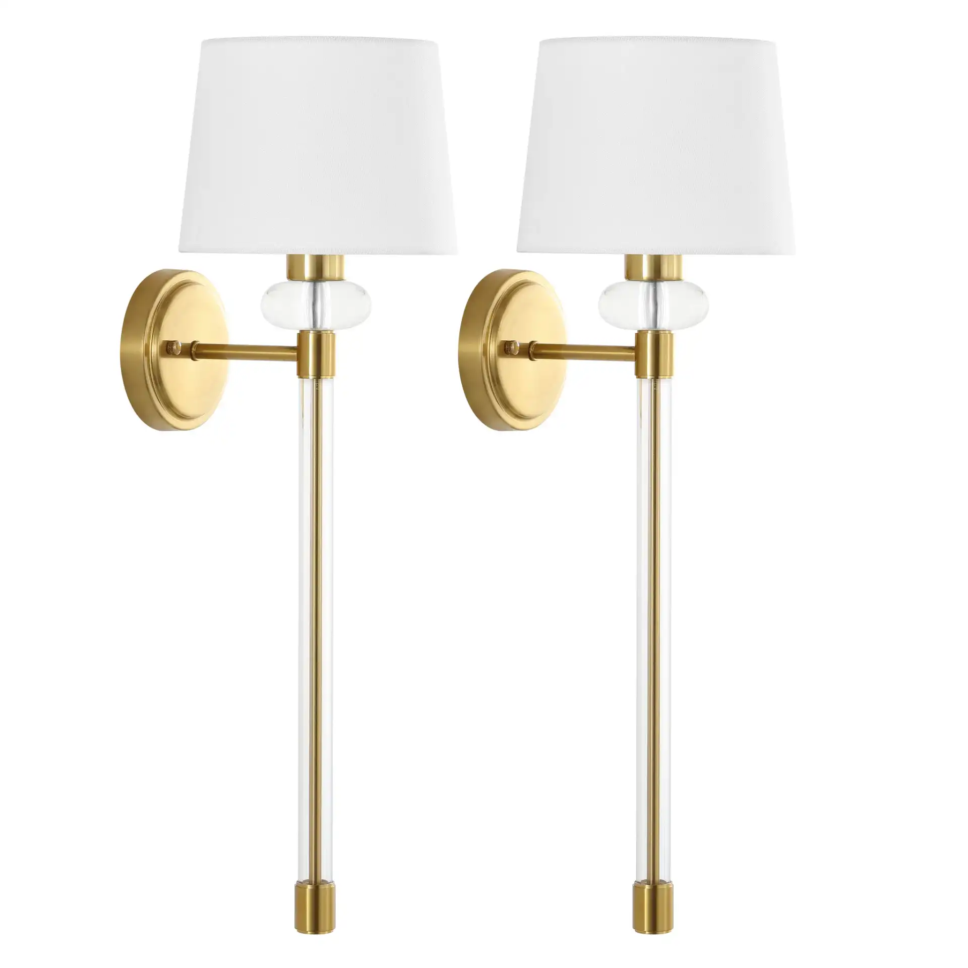 Athene Wall Sconce (Set Of 2) in Brass / Clear, detail view