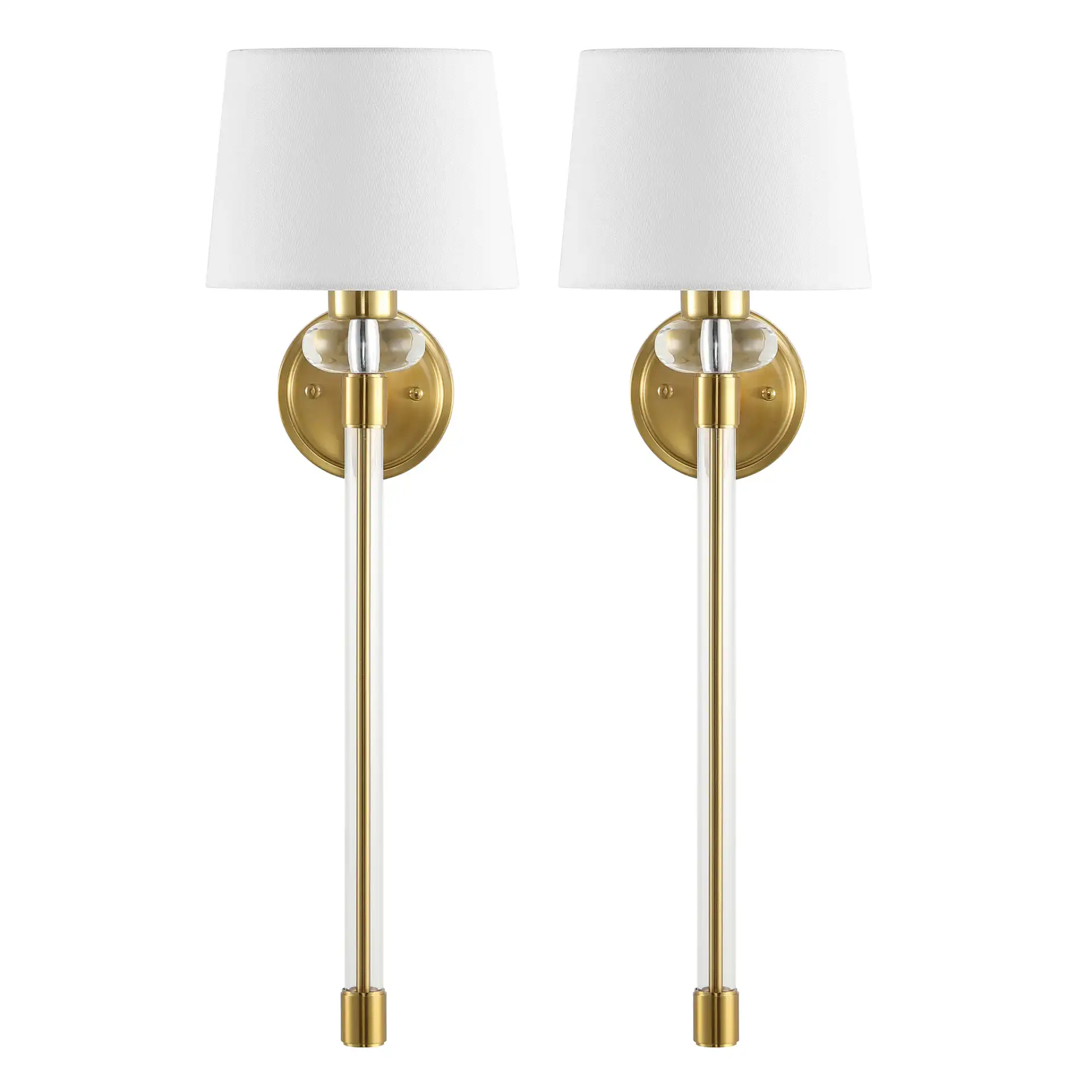 Athene Wall Sconce (Set Of 2) in Brass / Clear, detail view