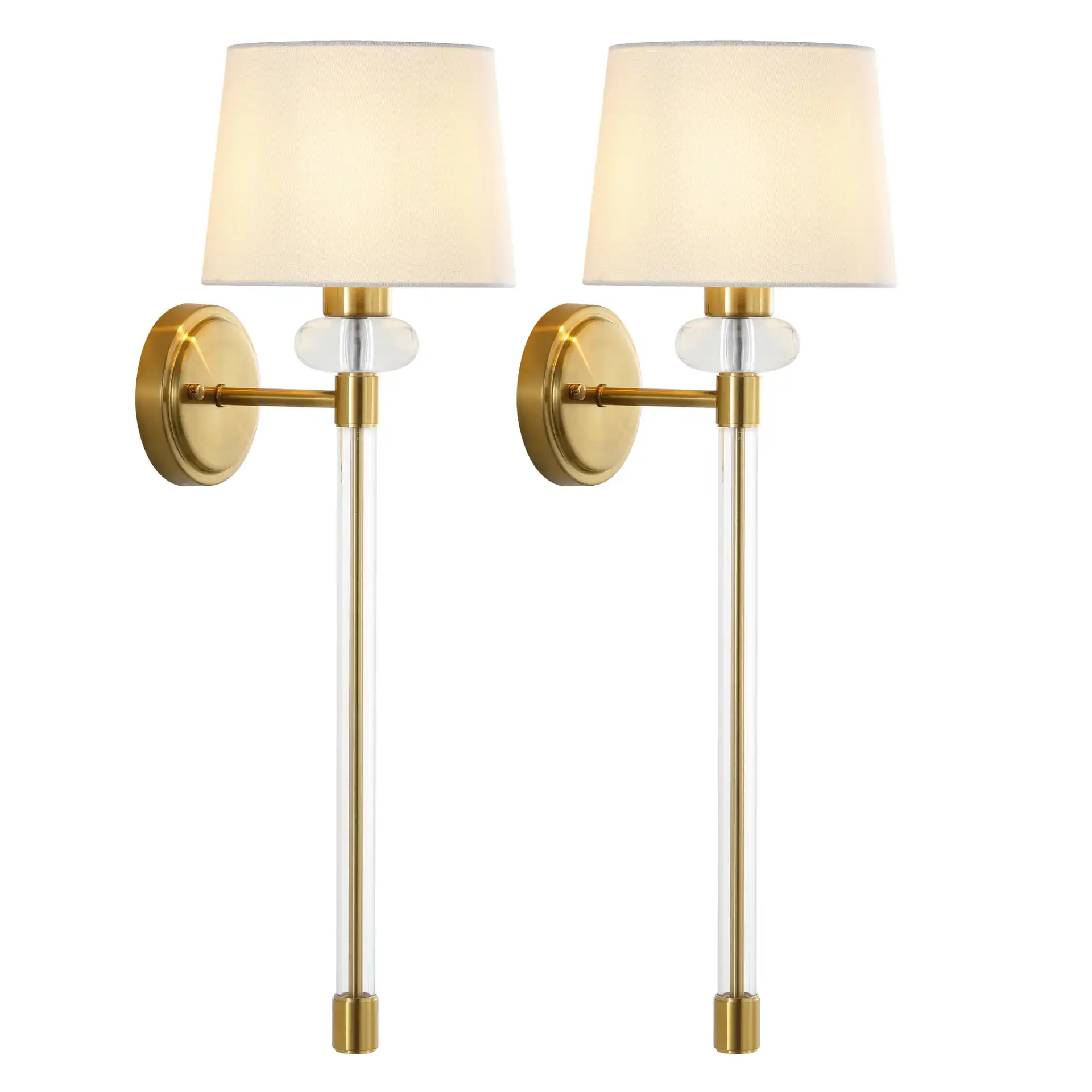 Athene Wall Sconce (Set Of 2) in Brass / Clear, detail view