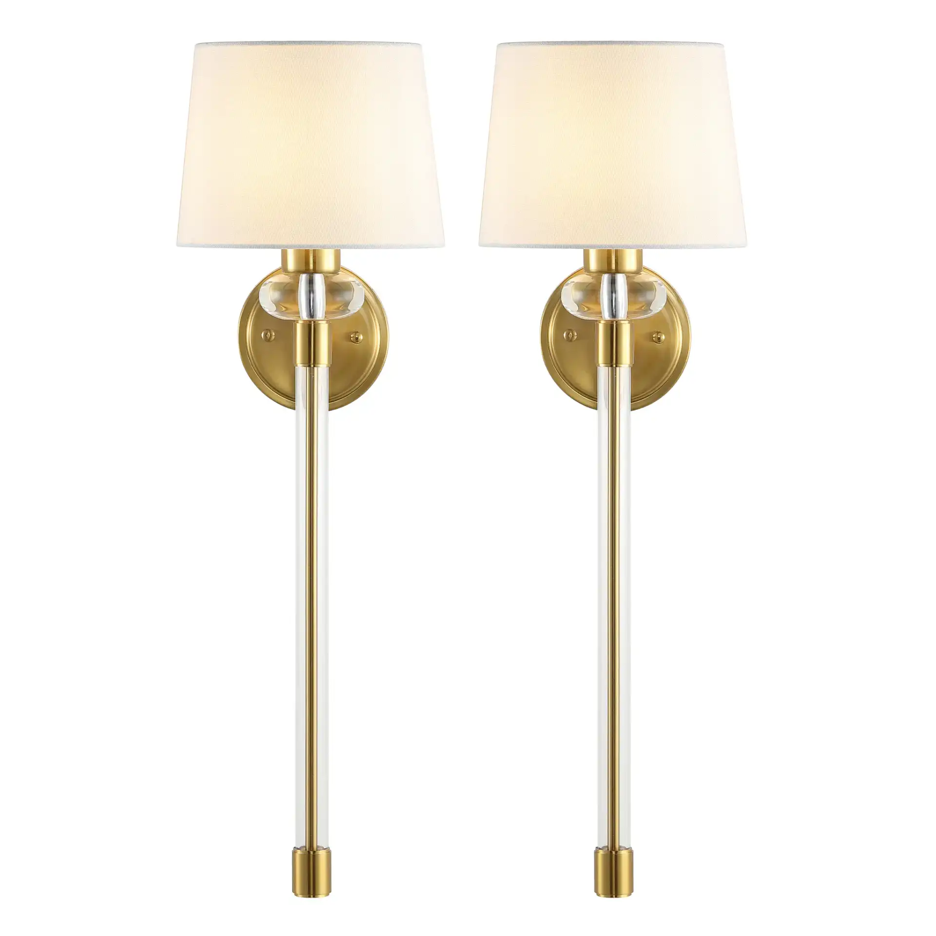Athene Wall Sconce (Set Of 2) in Brass / Clear