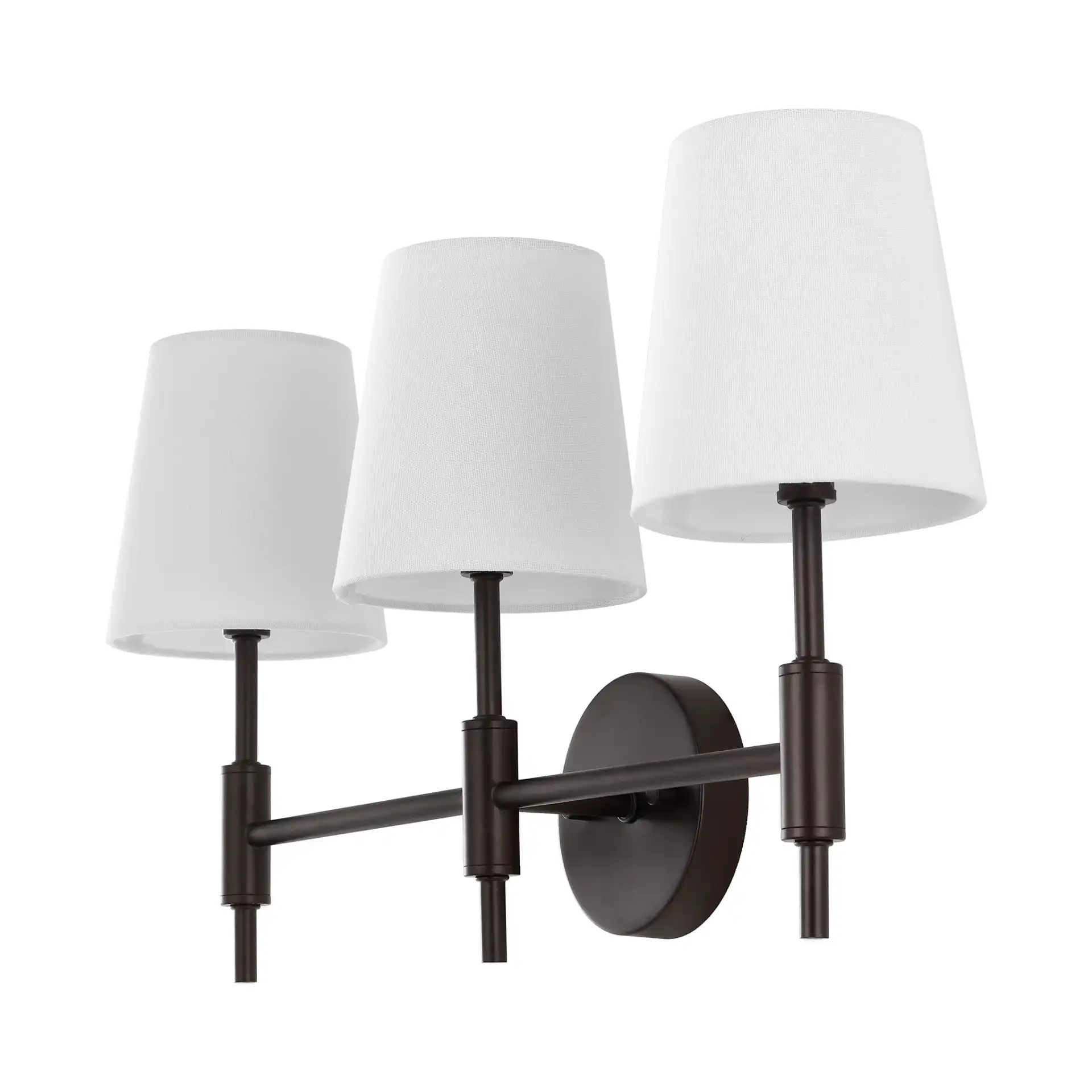 Darya Three-Light Wall Sconce in Black, detail view