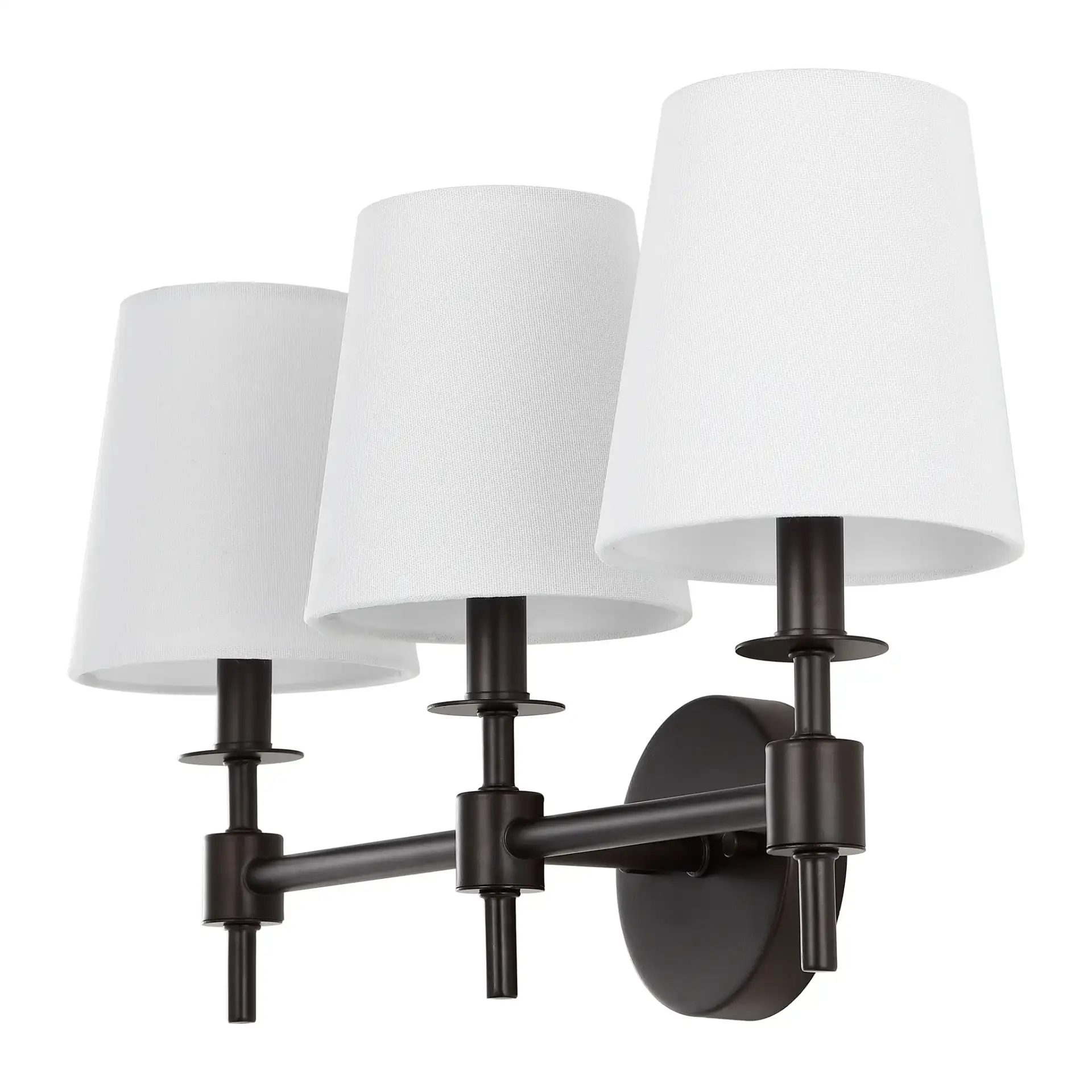 Davielle Three-Light Wall Sconce in Black, detail view