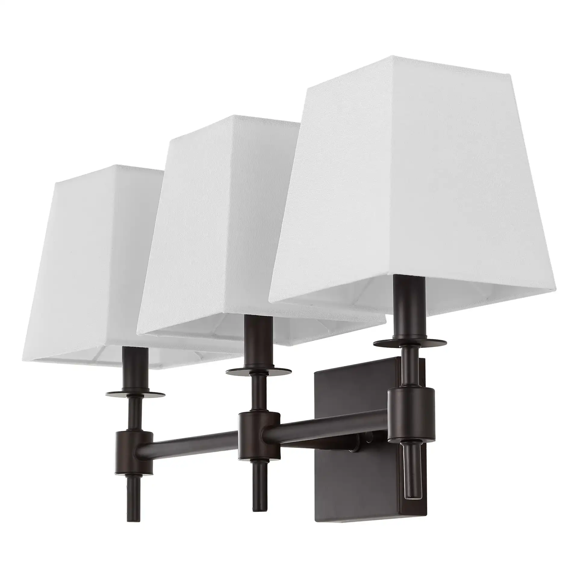 Clelia Three-Light Wall Sconce in Black, detail view