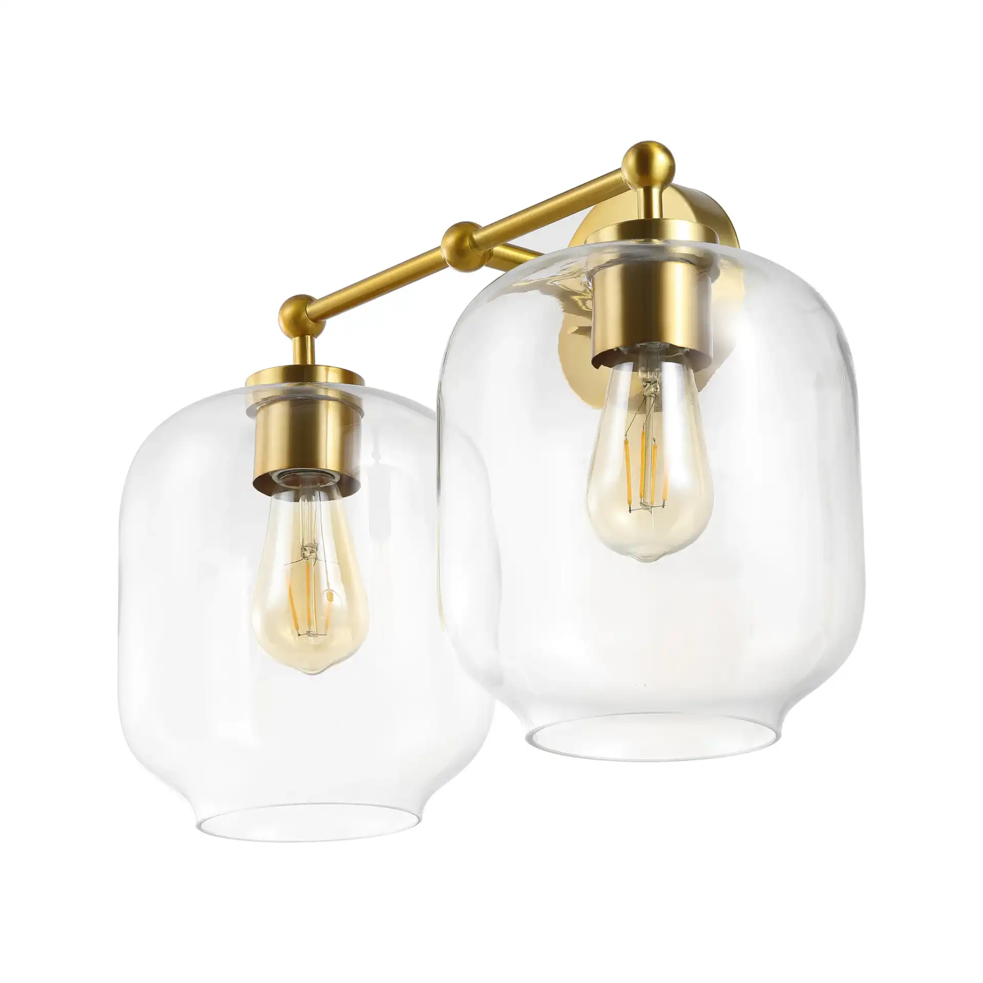 Navia Two-Light Wall Sconce in Brass, detail view