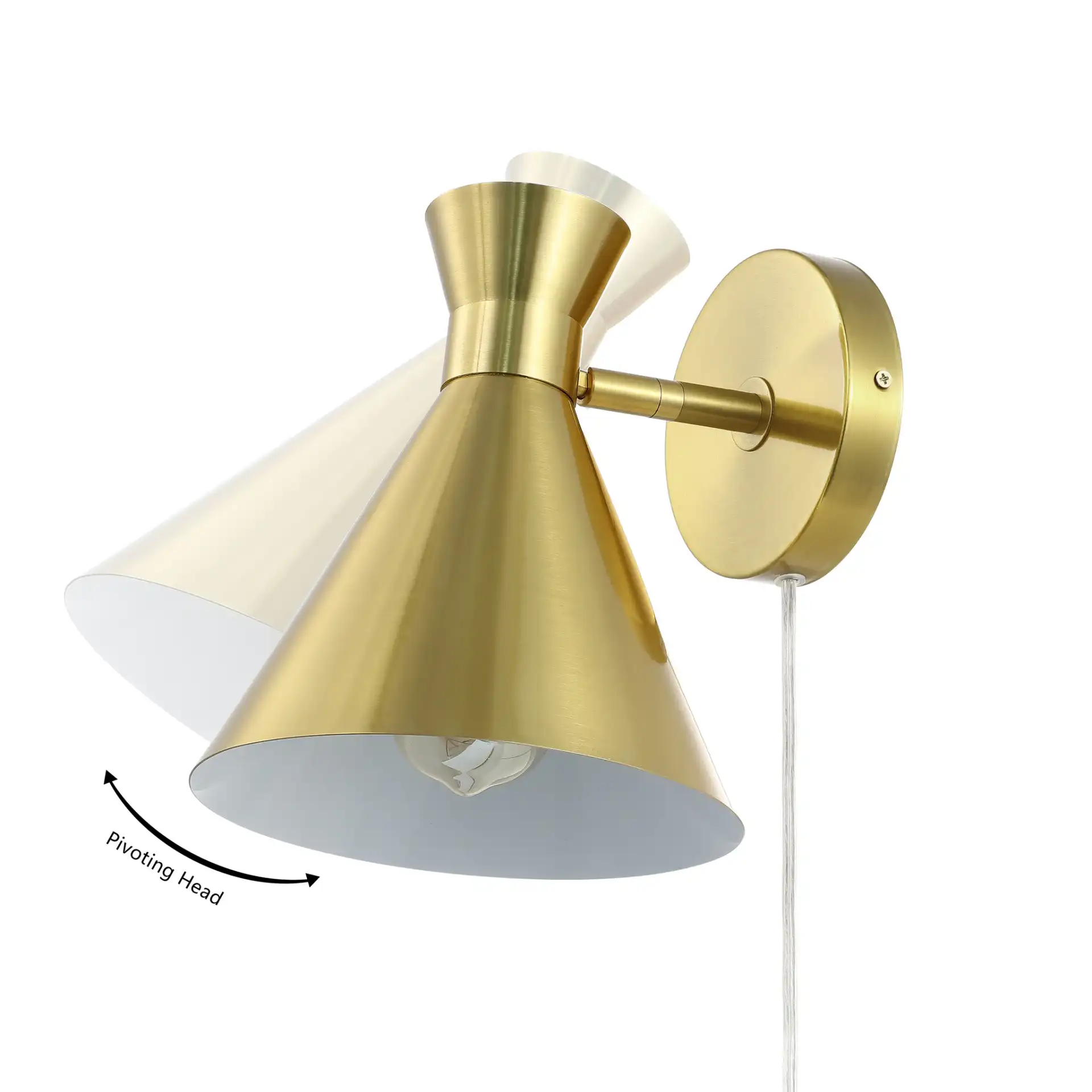 Jordie Wall Sconce in Brass, detail view