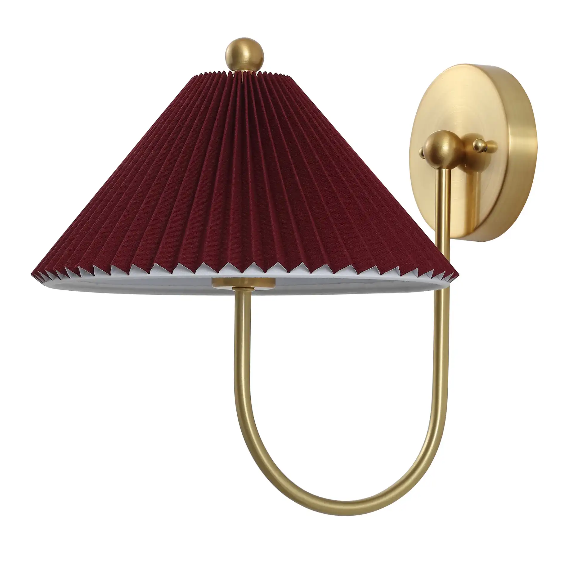 Chrissy Wall Sconce (Set Of 2) in Burgundy / Brass, detail view