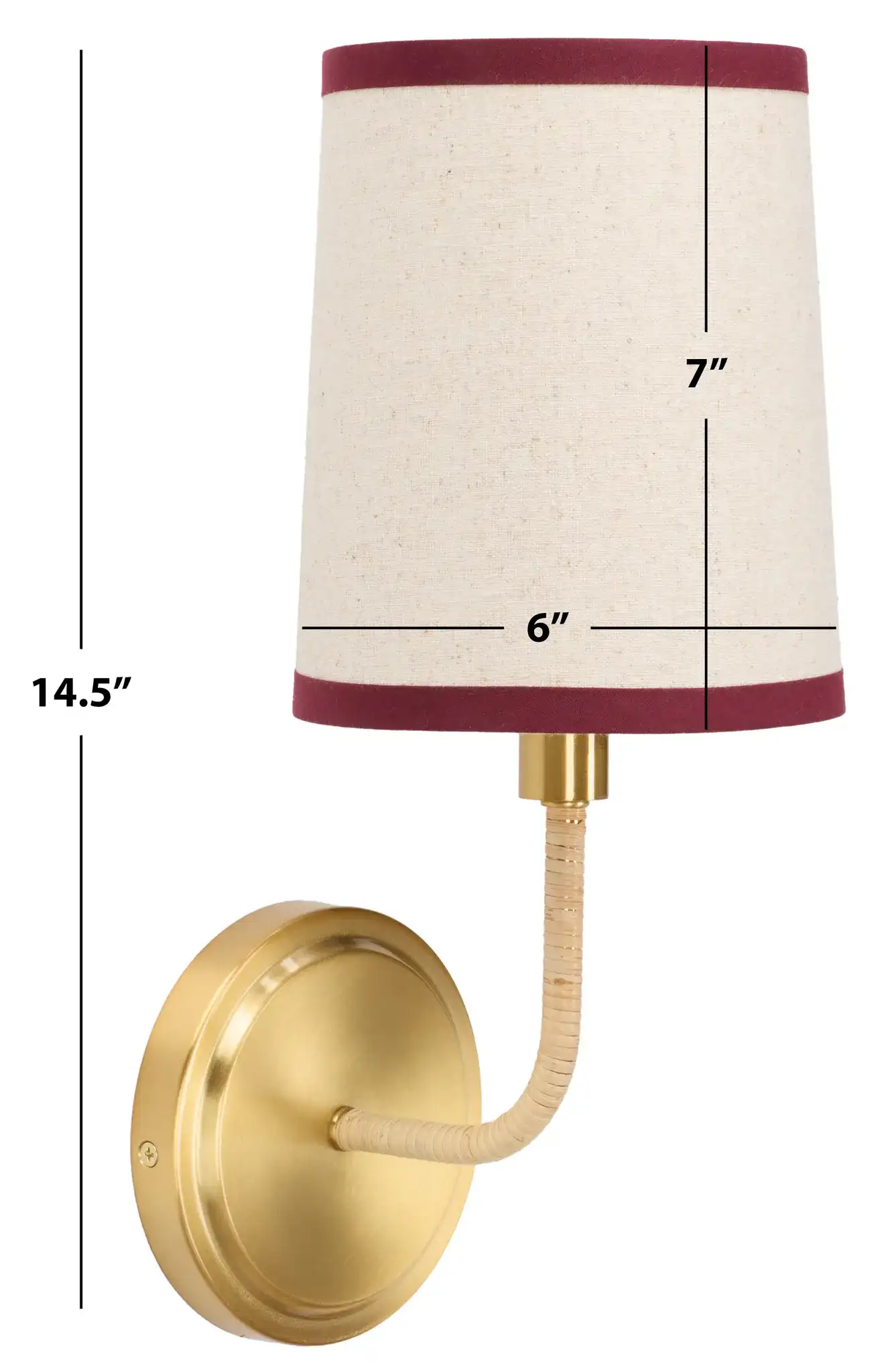 Carter Wall Sconce (Set Of 2) in Brass / Red, detail view