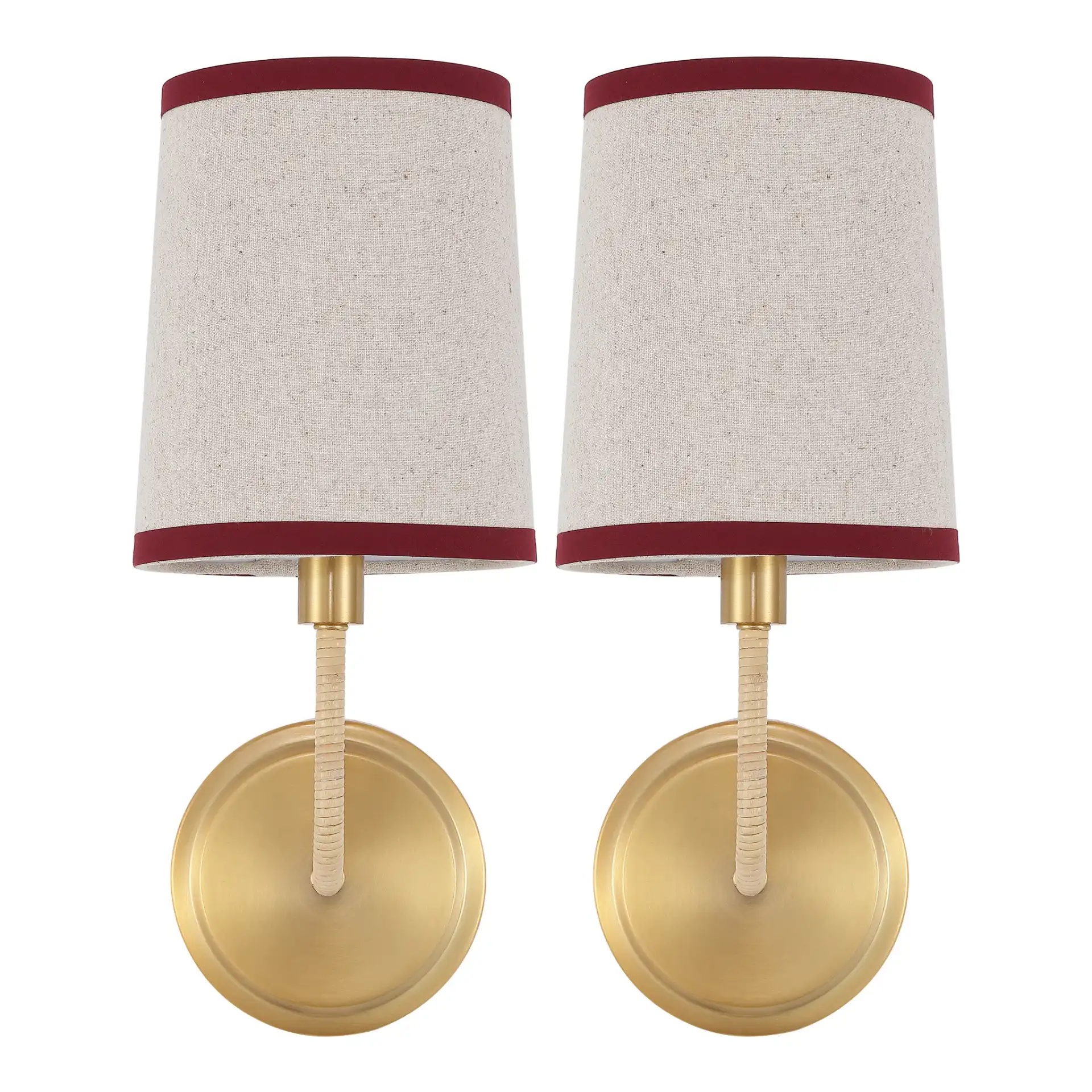 Carter Wall Sconce (Set Of 2) in Brass / Red, detail view