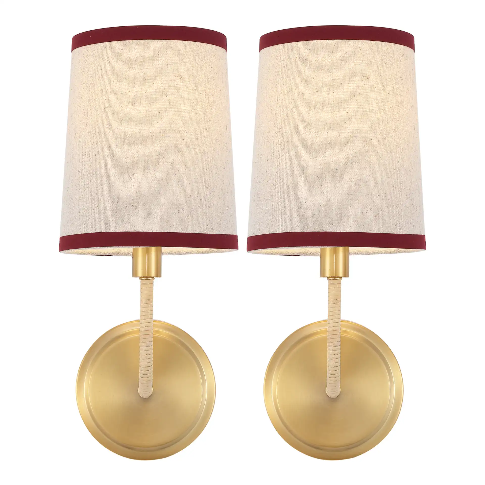 Carter Wall Sconce (Set Of 2) in Brass / Red