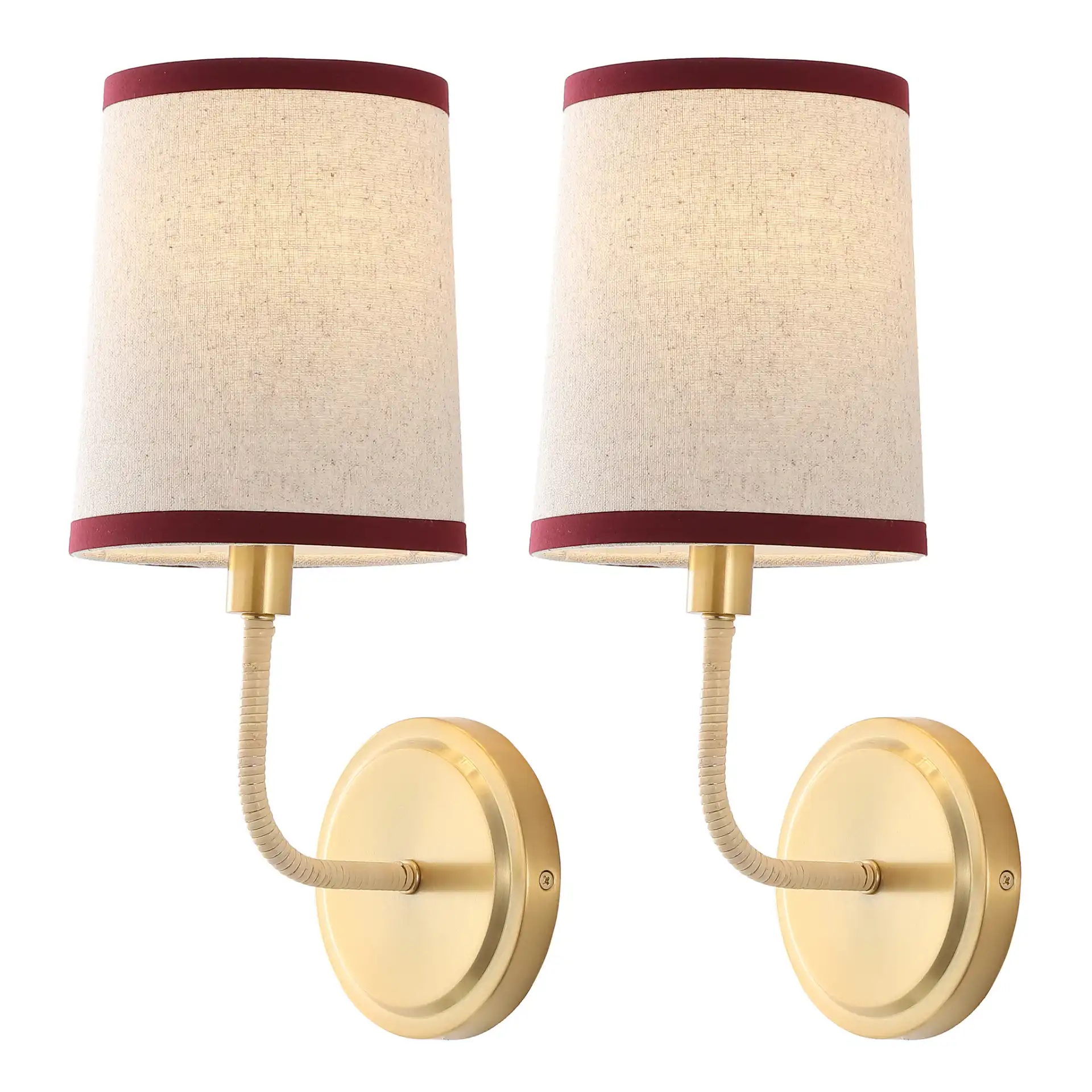 Carter Wall Sconce (Set Of 2) in Brass / Red, detail view