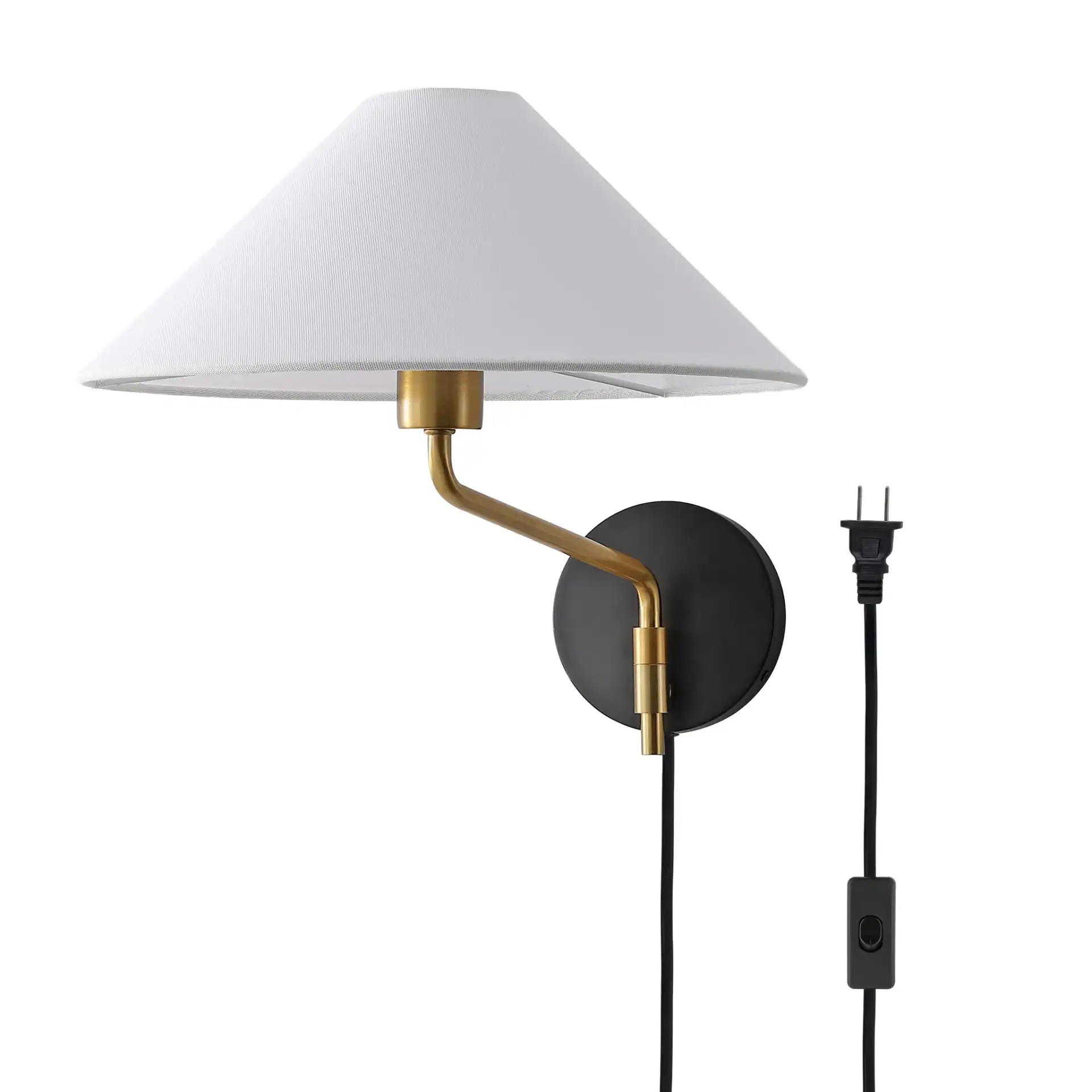 Marni Wall Sconce in Brass / Black, detail view