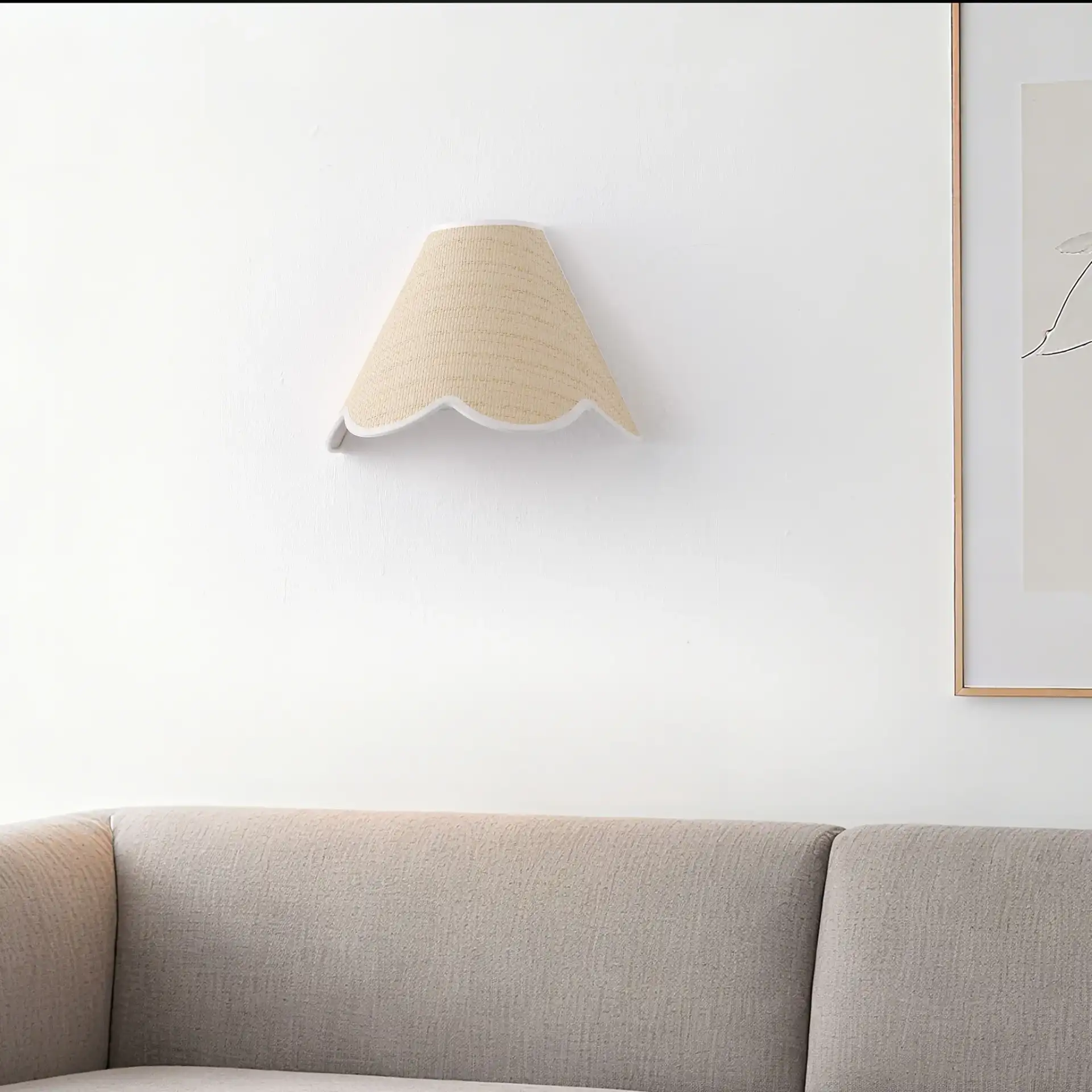 Myka Wall Sconce in Natural / White in a styled room