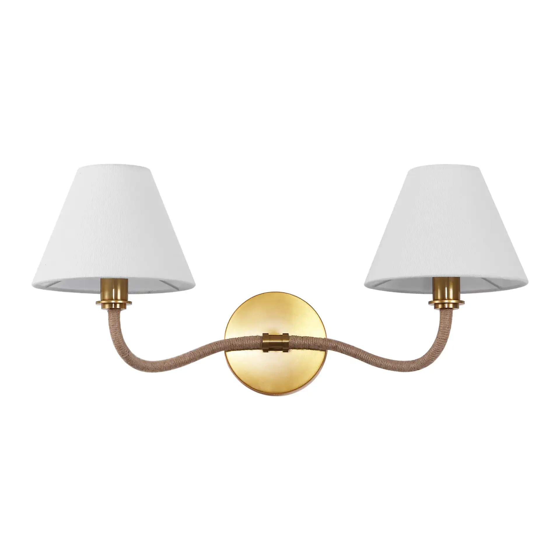 Mara Wall Sconce in Brass / White, detail view