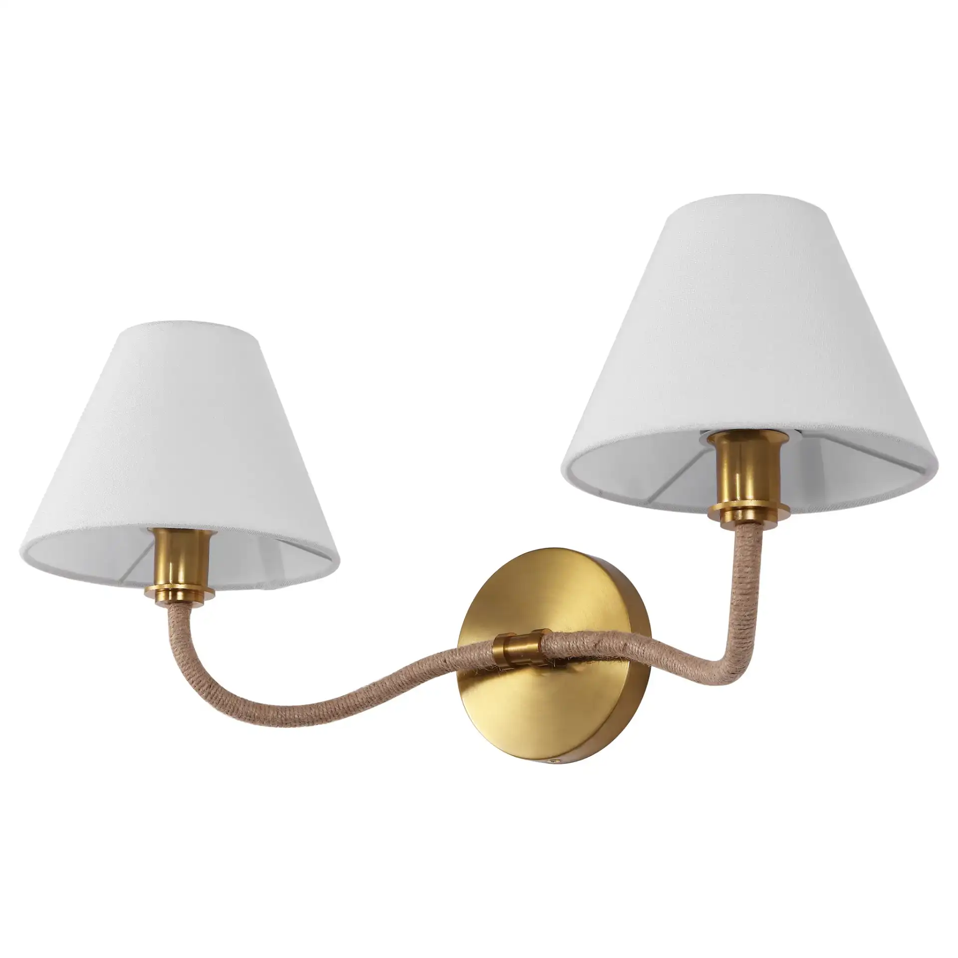 Mara Wall Sconce in Brass / White, detail view