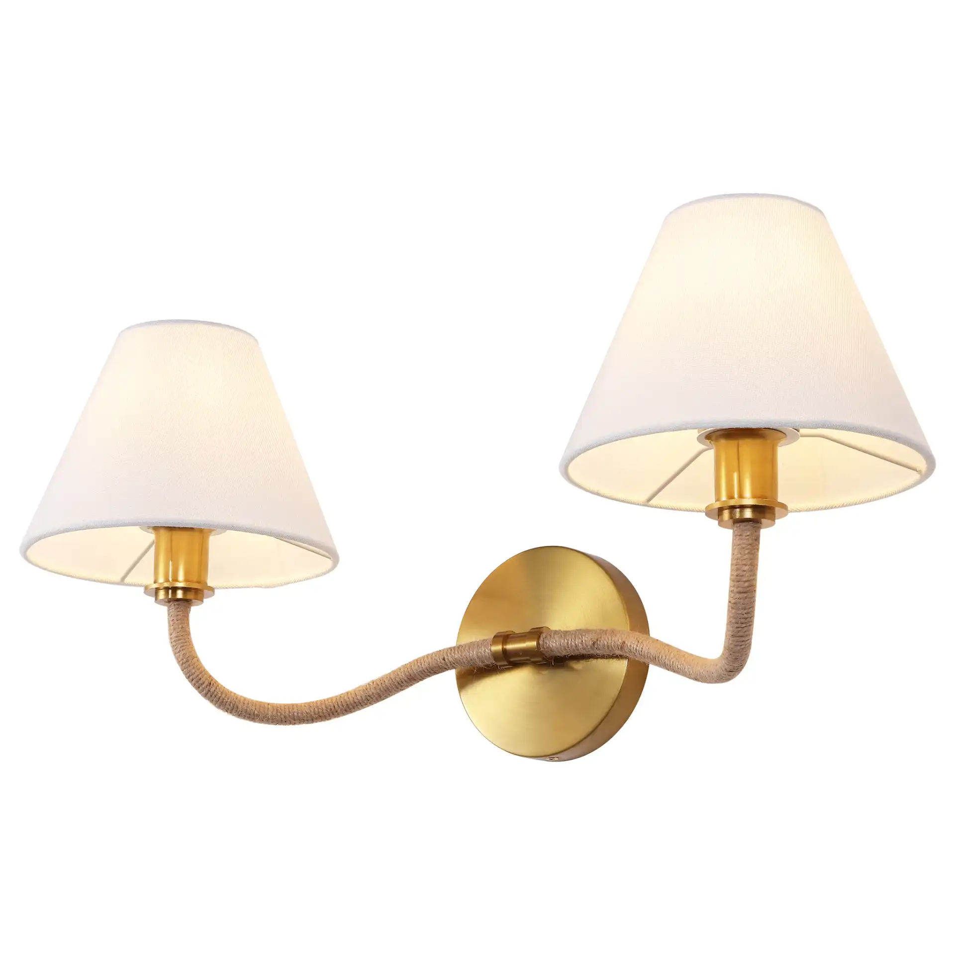 Mara Wall Sconce in Brass / White, detail view