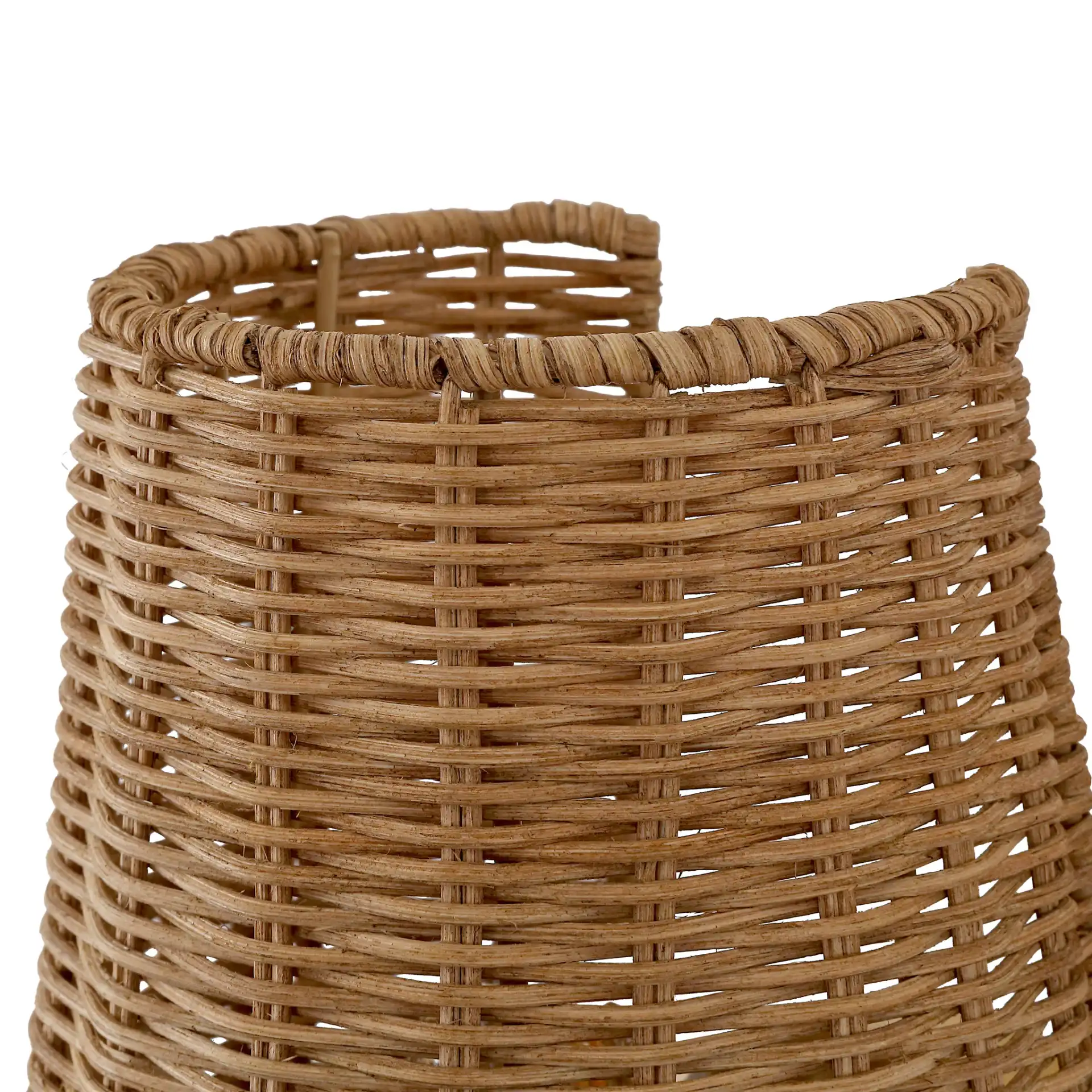 Yanah Iron / Rattan Wall Sconce in Brass Gold / Natural in a styled room