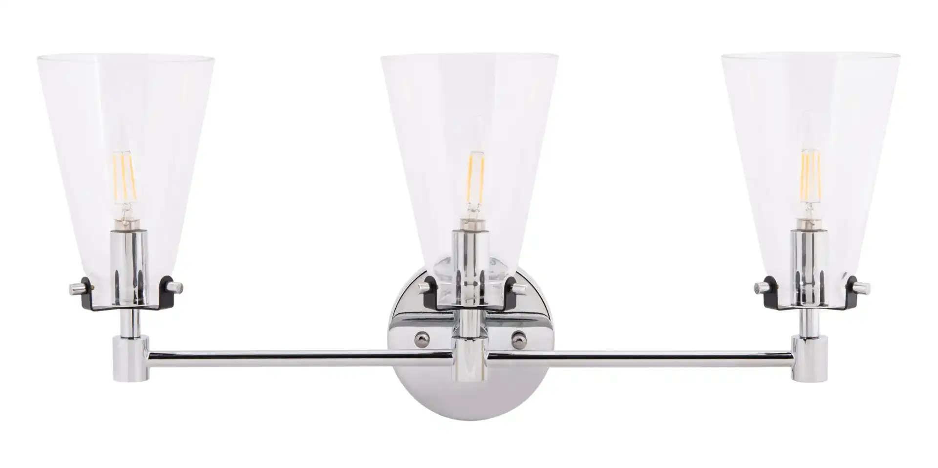 Lonsen Vanity Sconce in Chrome, detail view