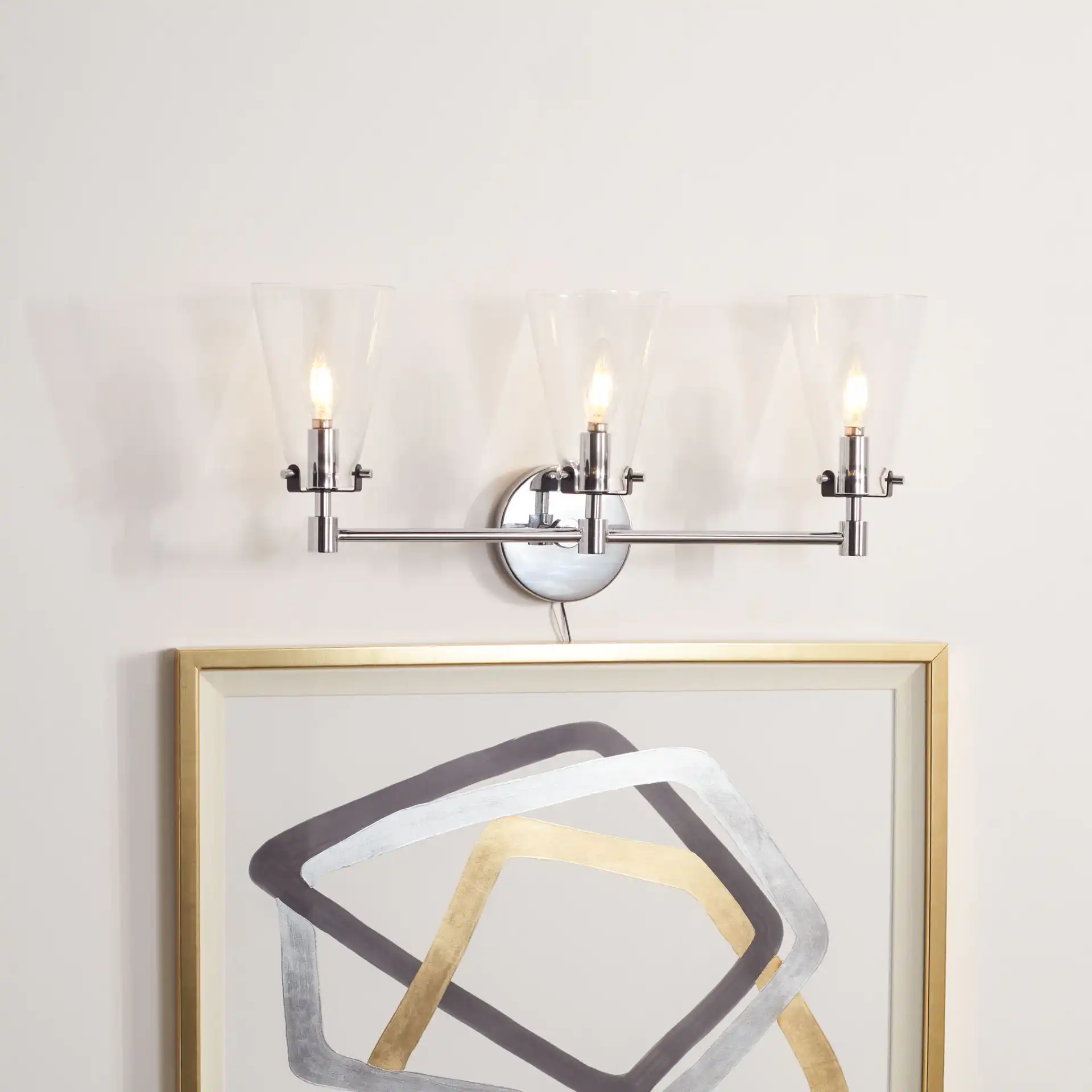 Lonsen Vanity Sconce in Chrome in a styled room