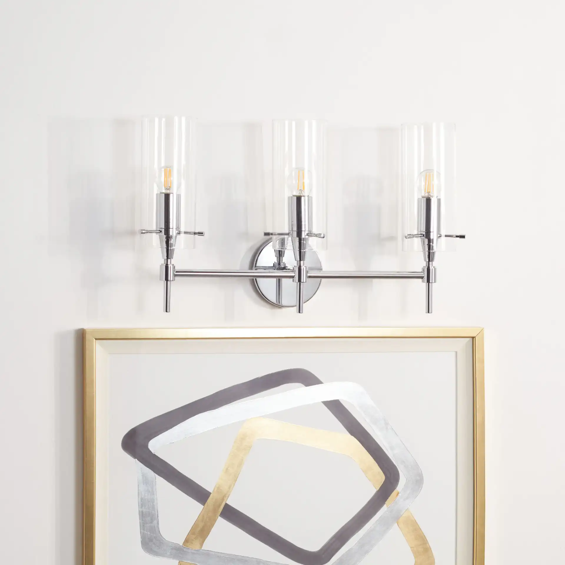 Norala Vanity Sconce in Black in a styled room
