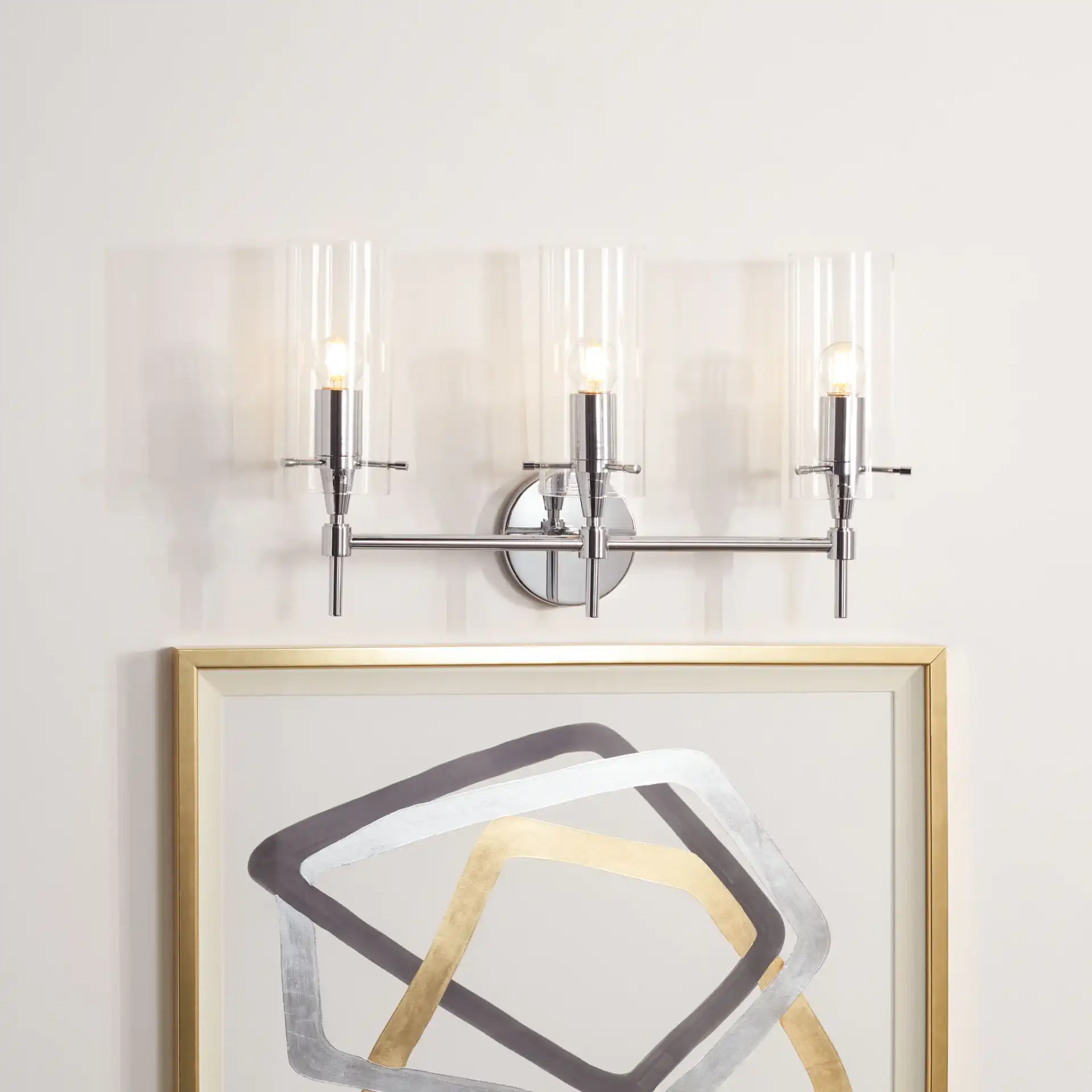 Norala Vanity Sconce in Black in a styled room