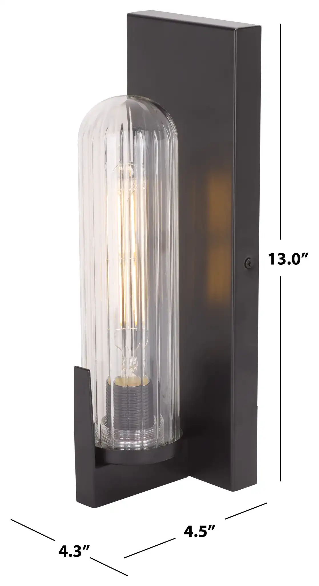 Nicola Wall Sconce (Set of 2) in Black, detail view