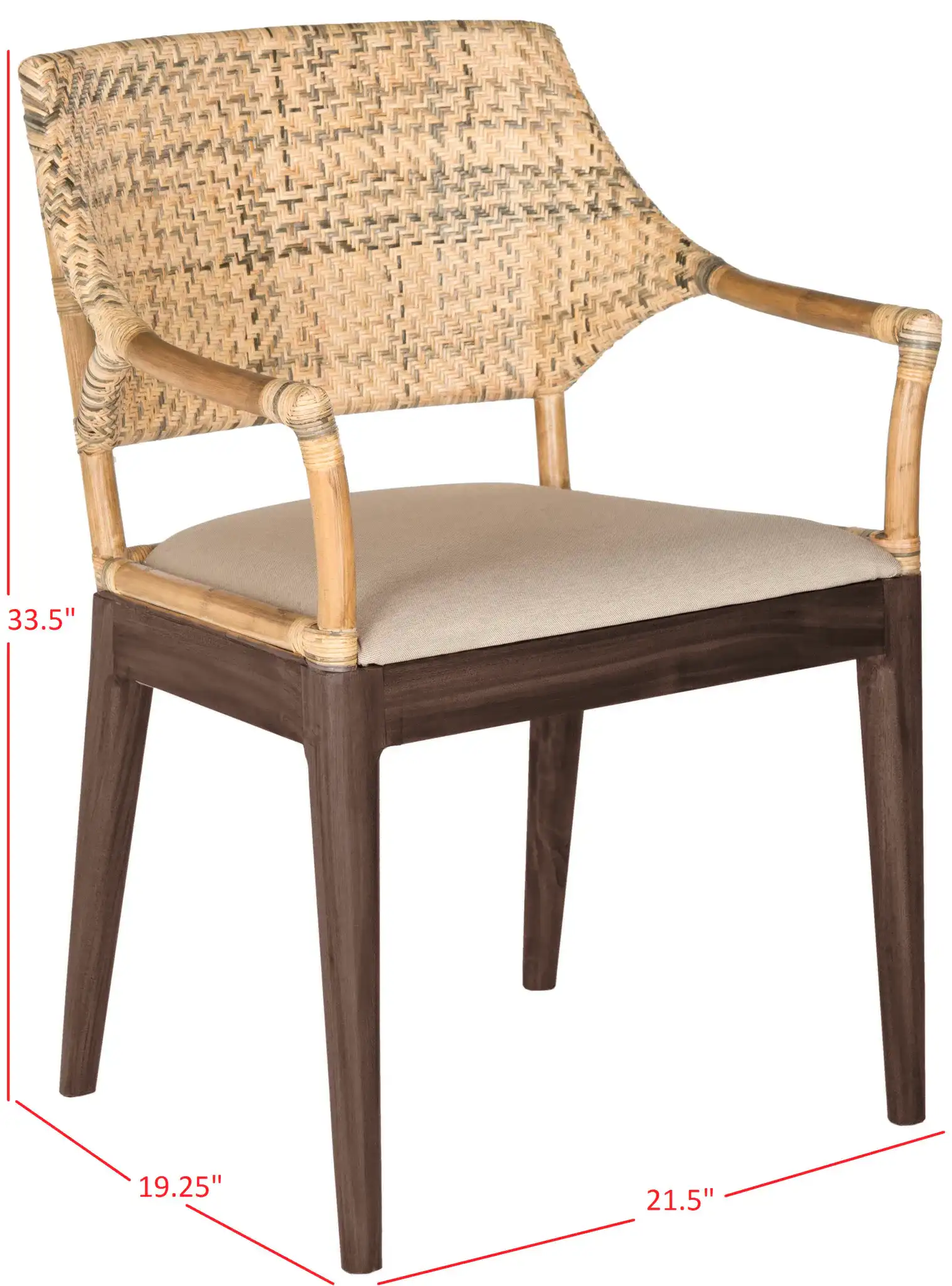 Carlo Arm Chair in Brown, detail view