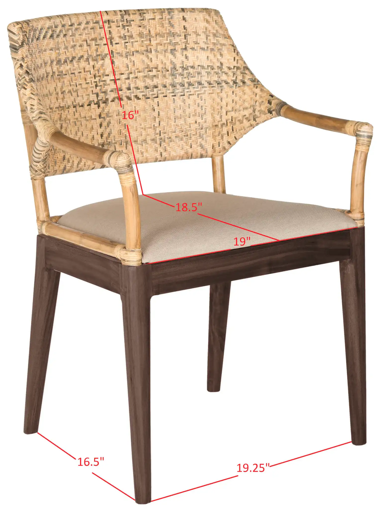 Carlo Arm Chair in Brown, detail view