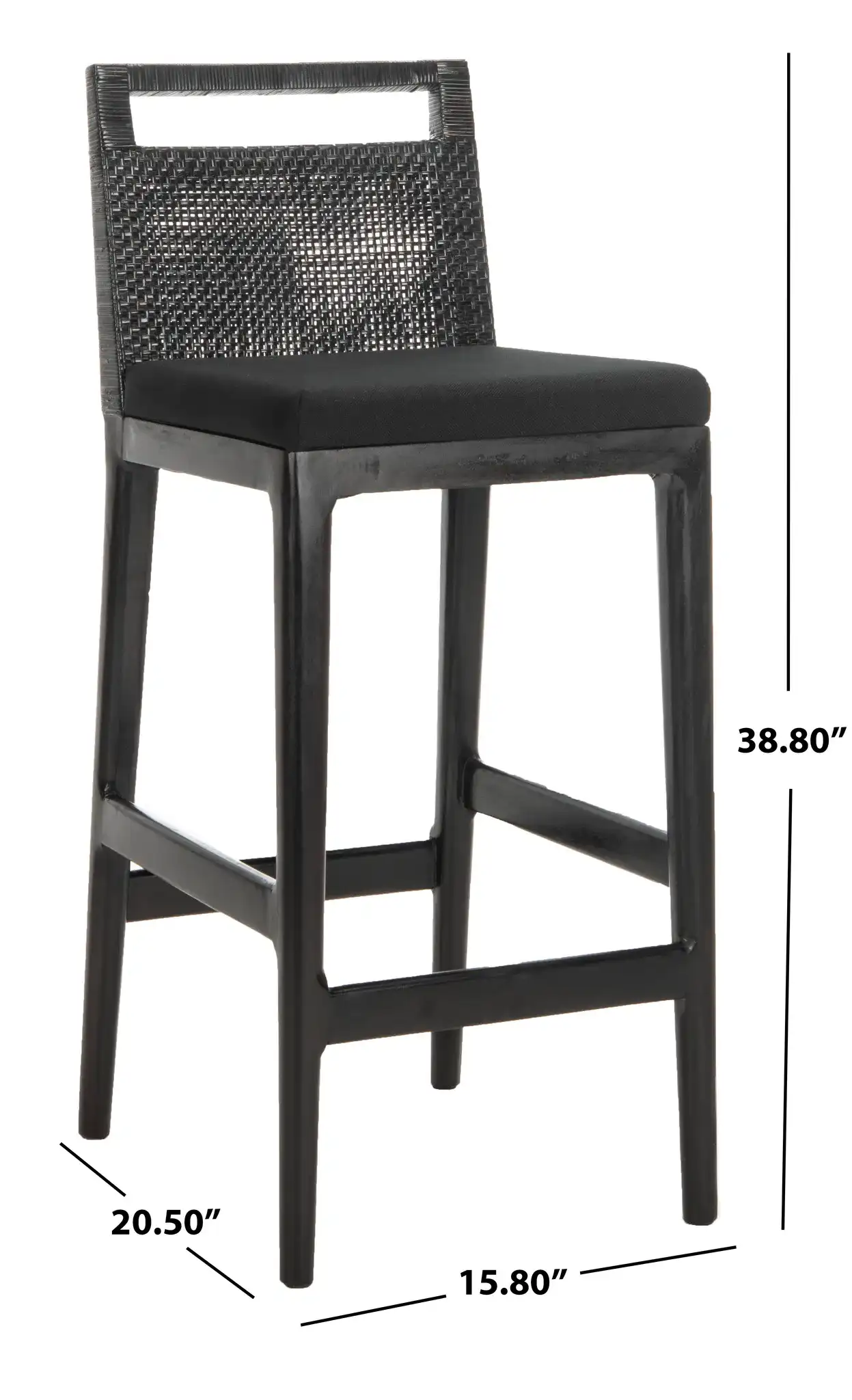 Darin Barstool in Dark Brown / Black, detail view