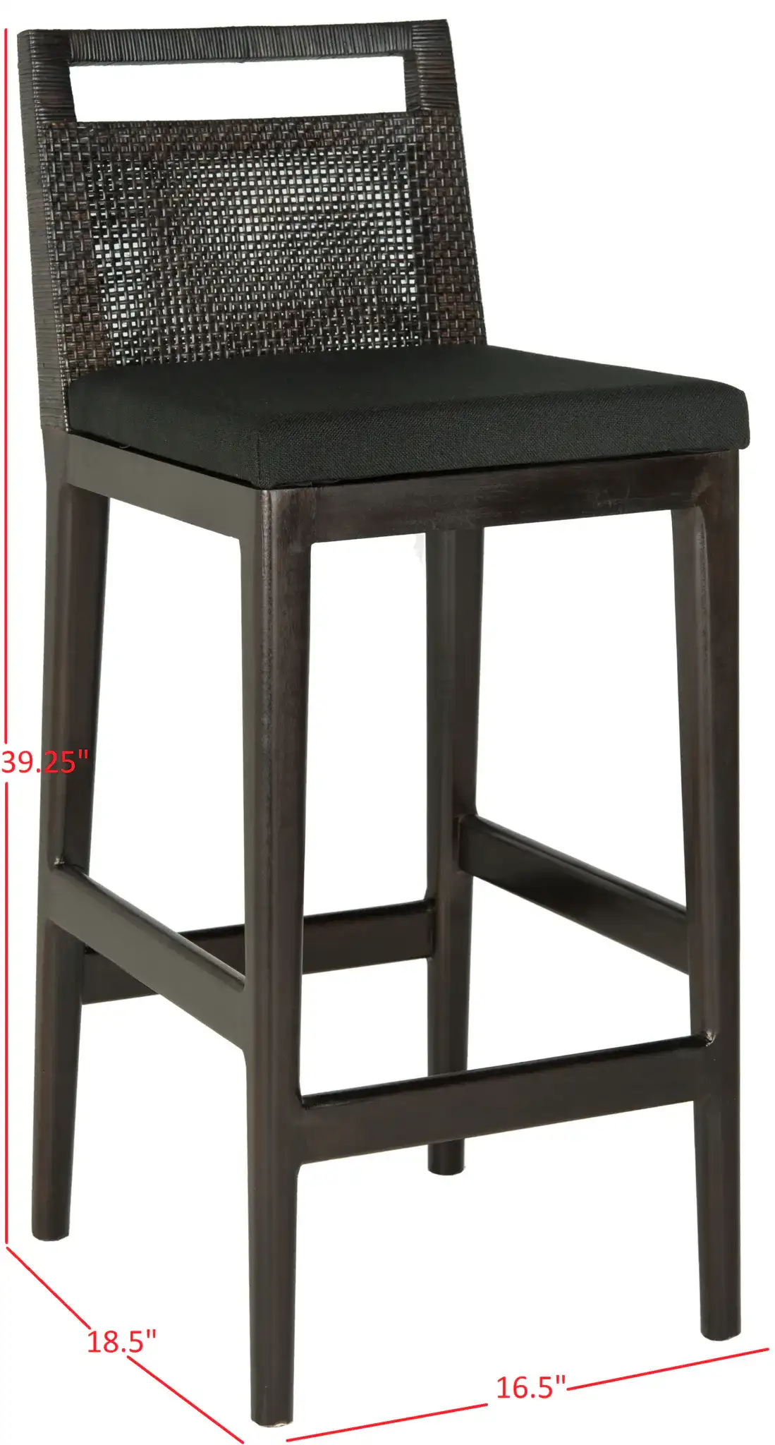 Darin Barstool in Dark Brown / Black, detail view