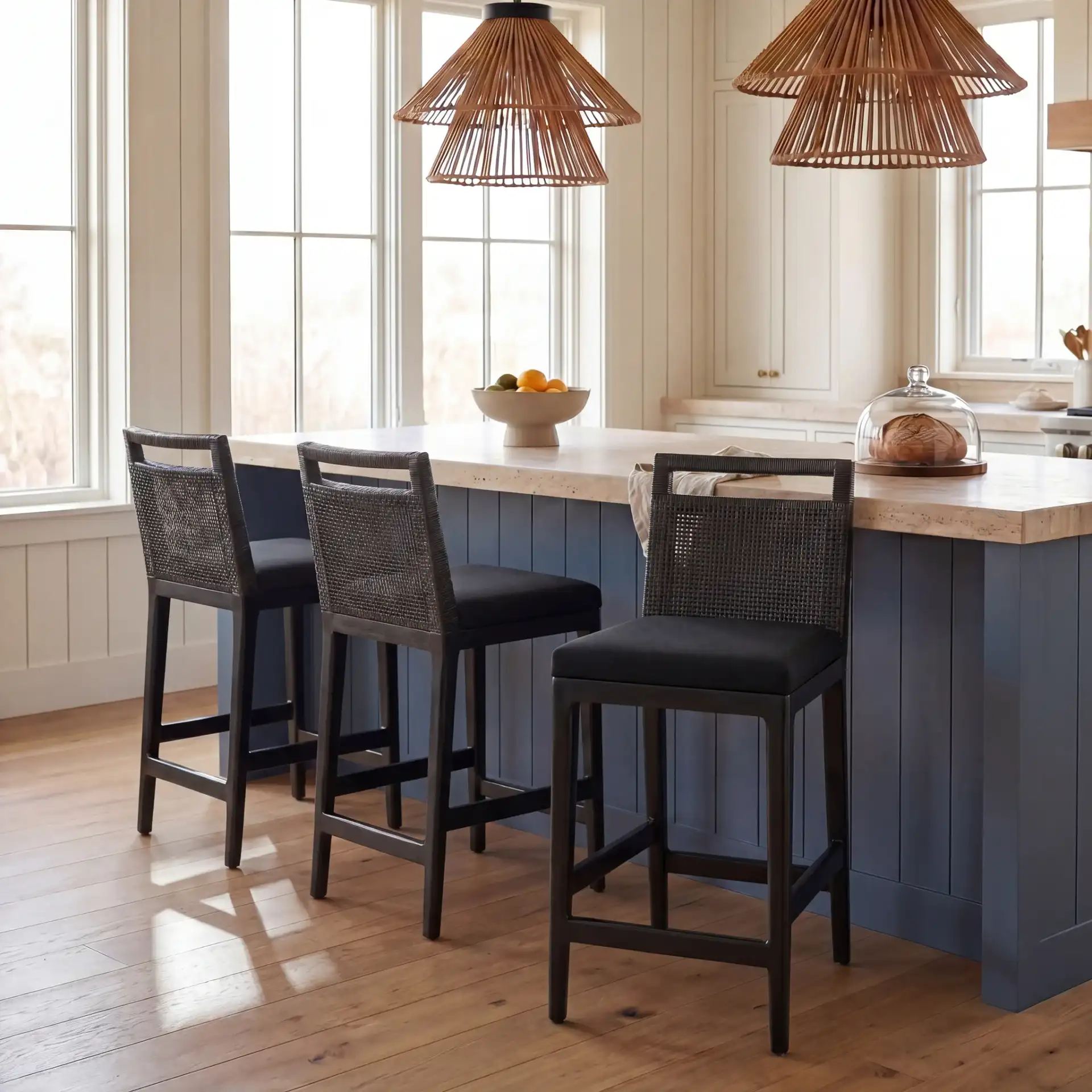 Darin Barstool in Dark Brown / Black in a styled room