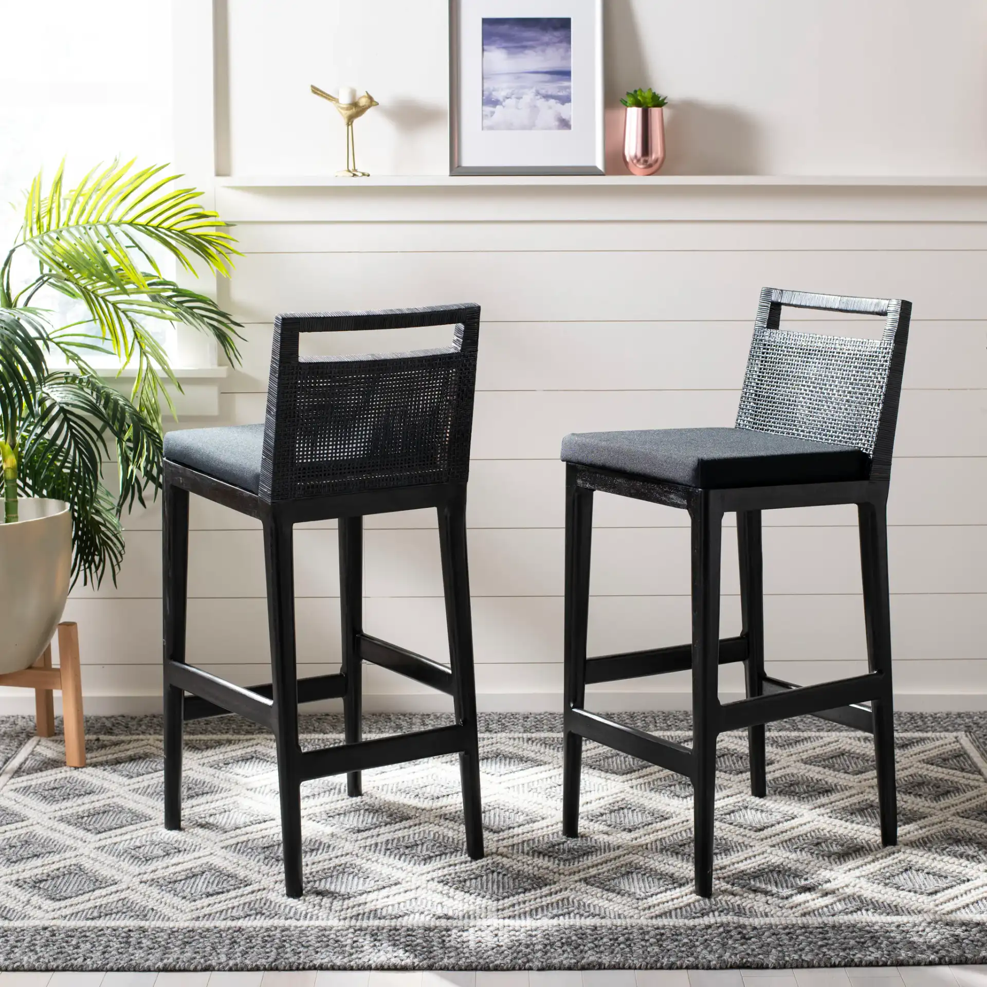 Darin Barstool in Dark Brown / Black in a styled room