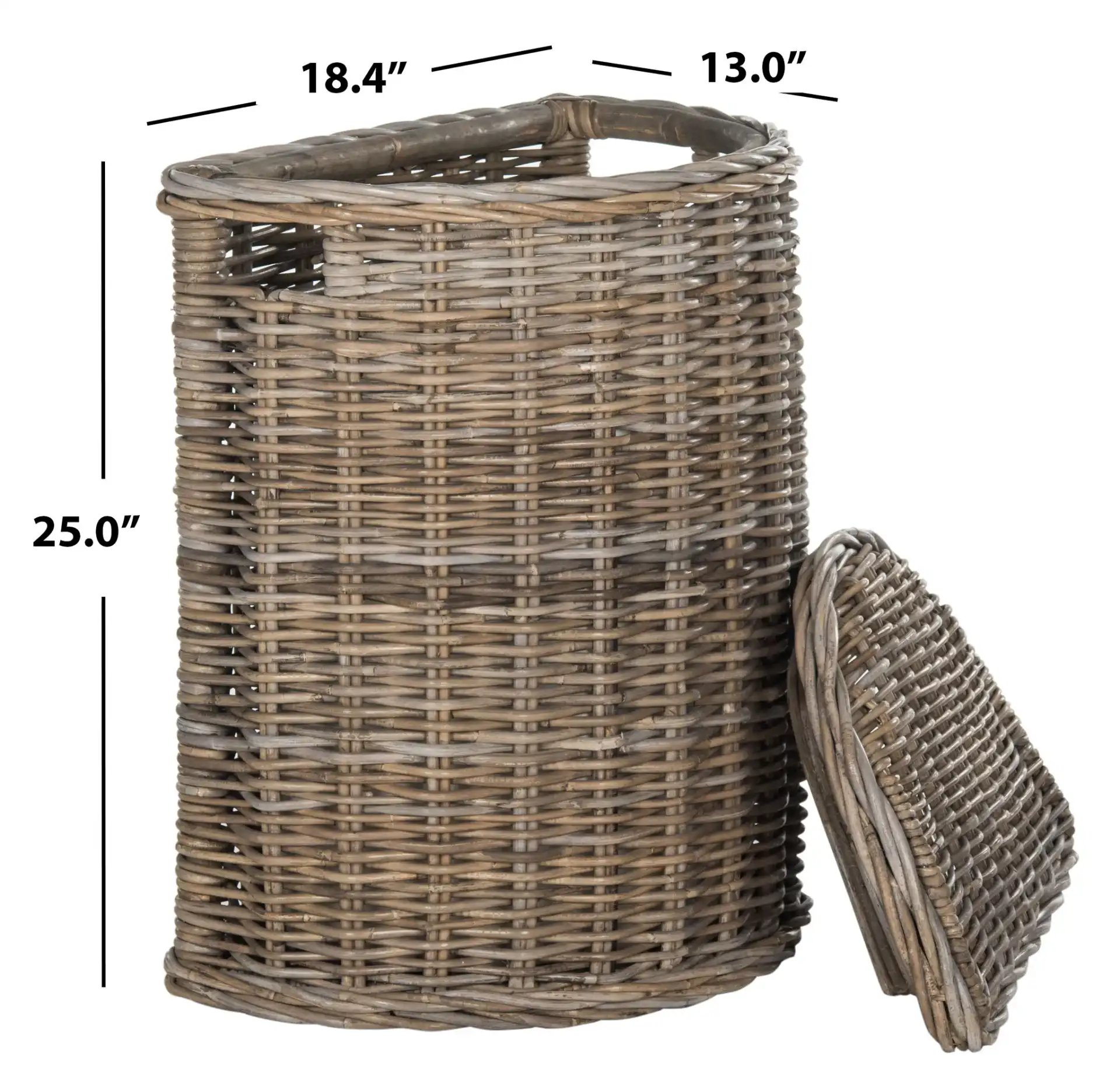 Damari Hamper in Gray, detail view