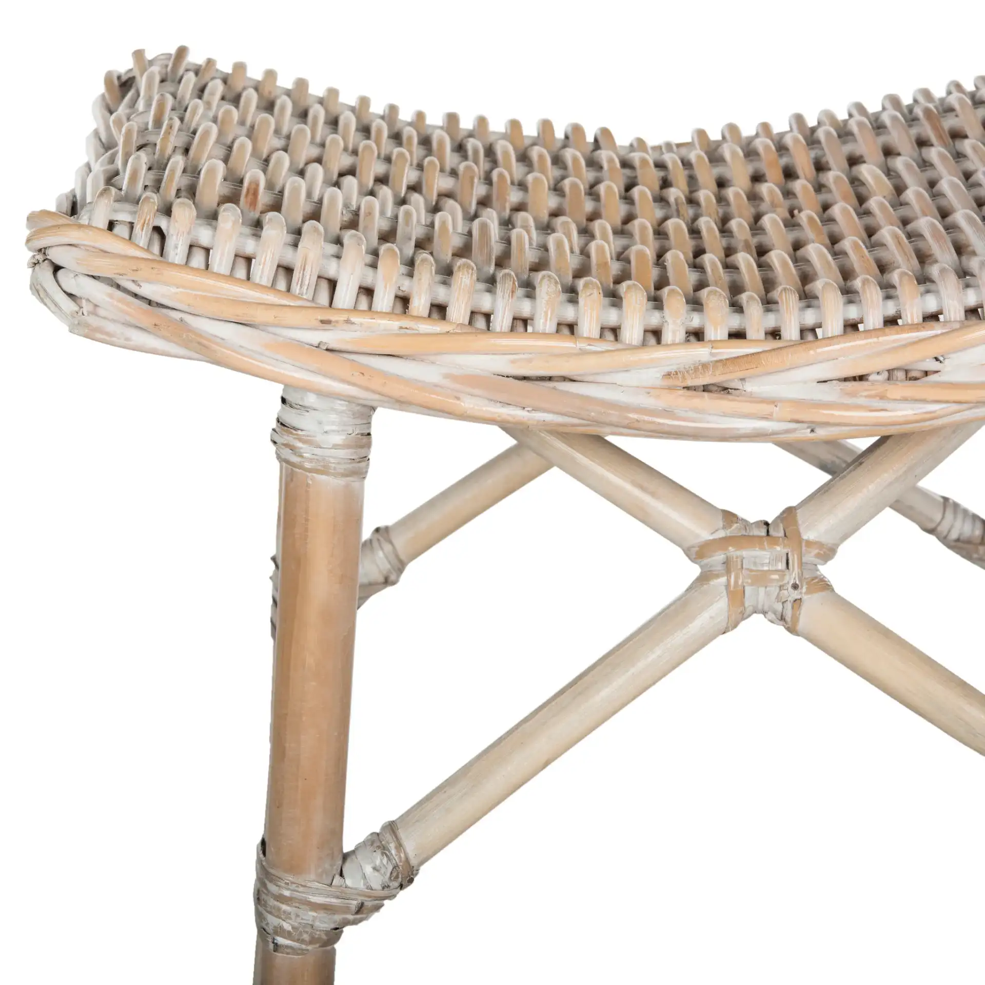 Rayna Stool in White Washed, detail view